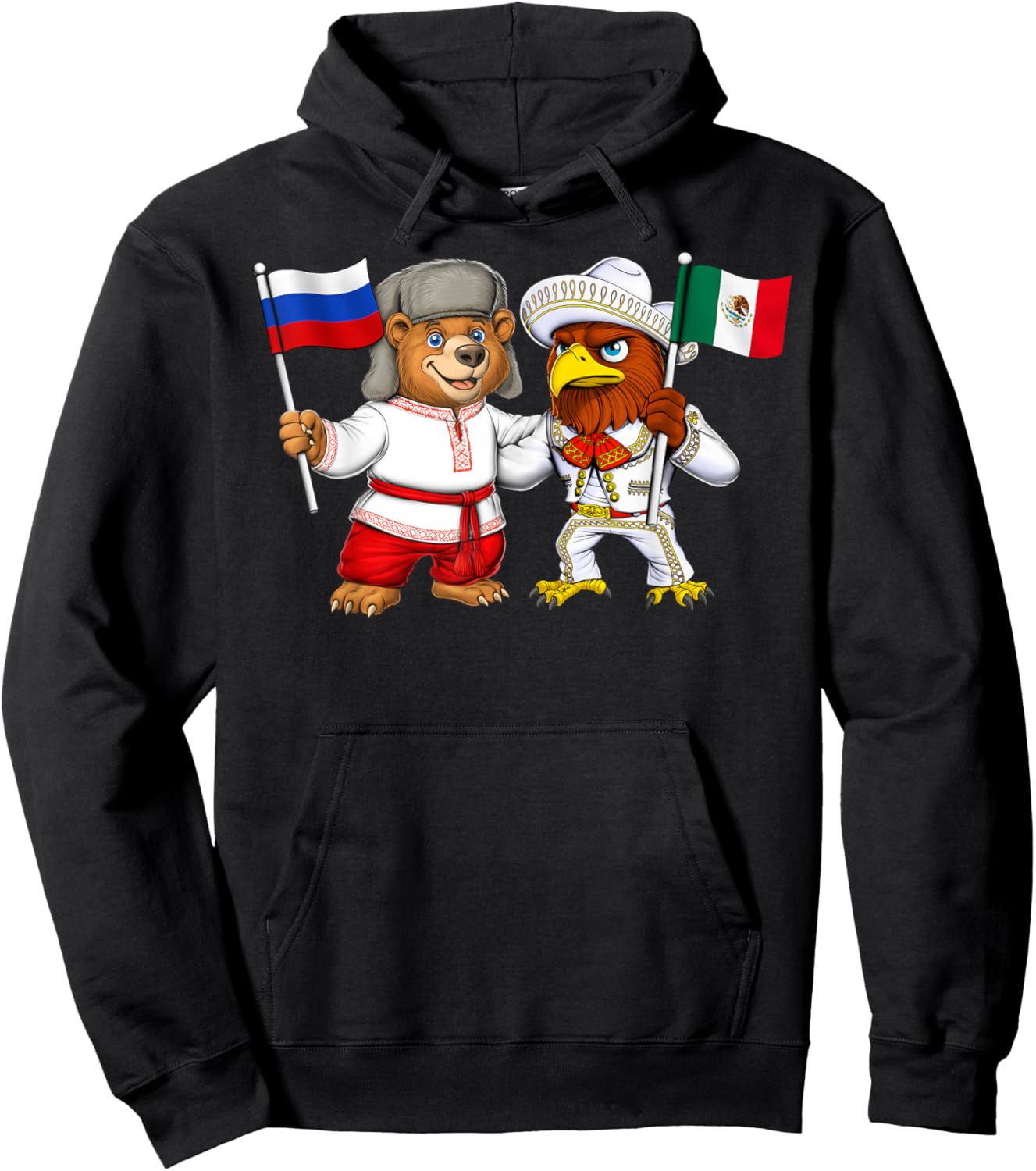 Russia Mexico Flag Mexican Russian Roots Mexican Heritage Hoodie - Hoodie | Black