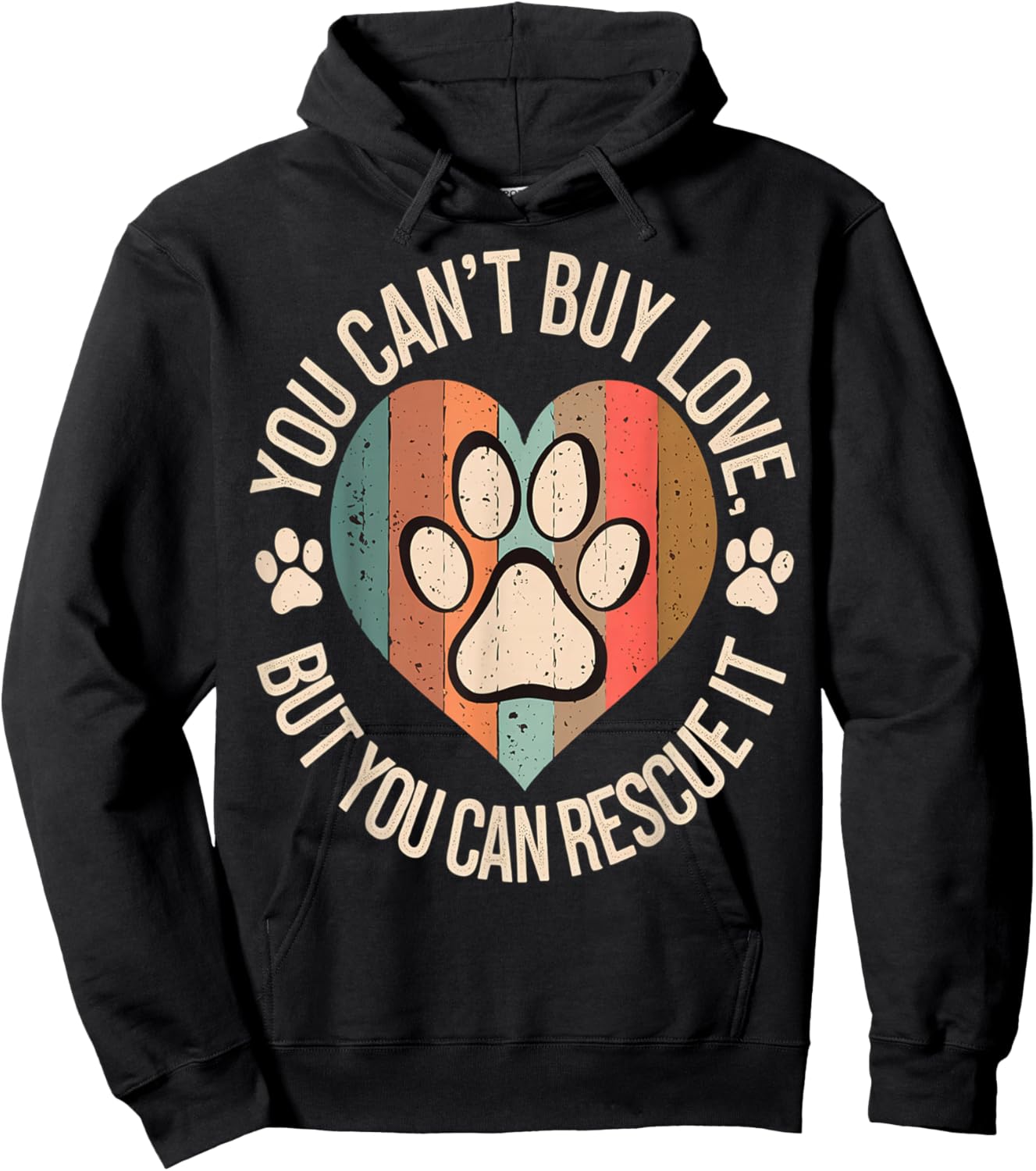 Animal Rescue Retro Hoodie - Hoodie | Black