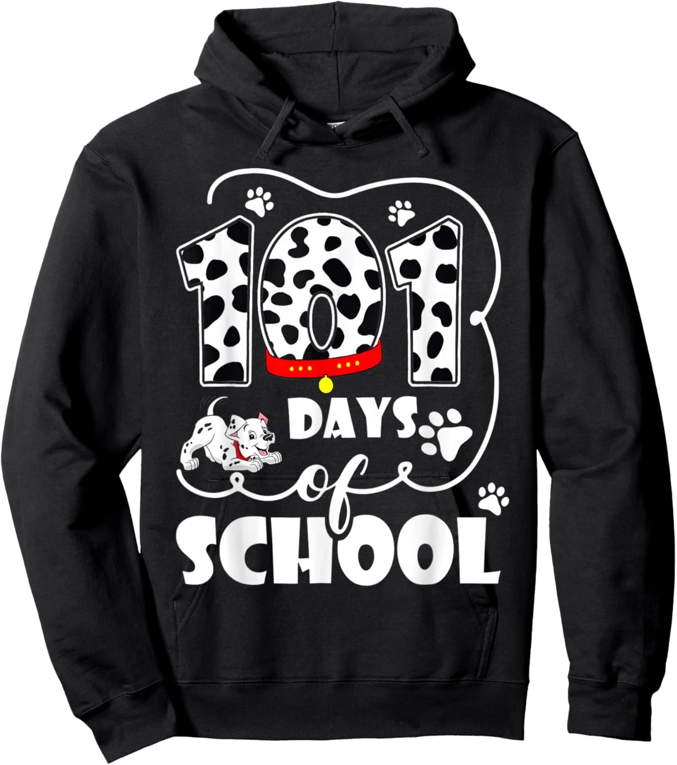 Happy 101 Days School Cute Dog Lover 100 Days Student Kids Hoodie - Hoodie | Black