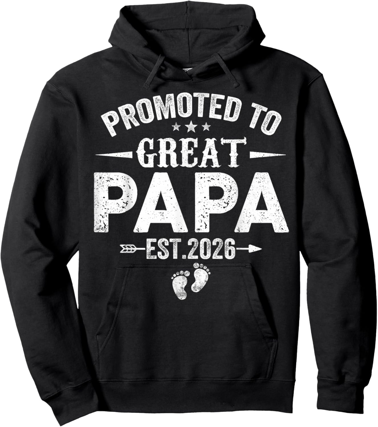Promoted to Great Papa Est 2026 Soon to Be Papa Daddy Hoodie - Hoodie | Black