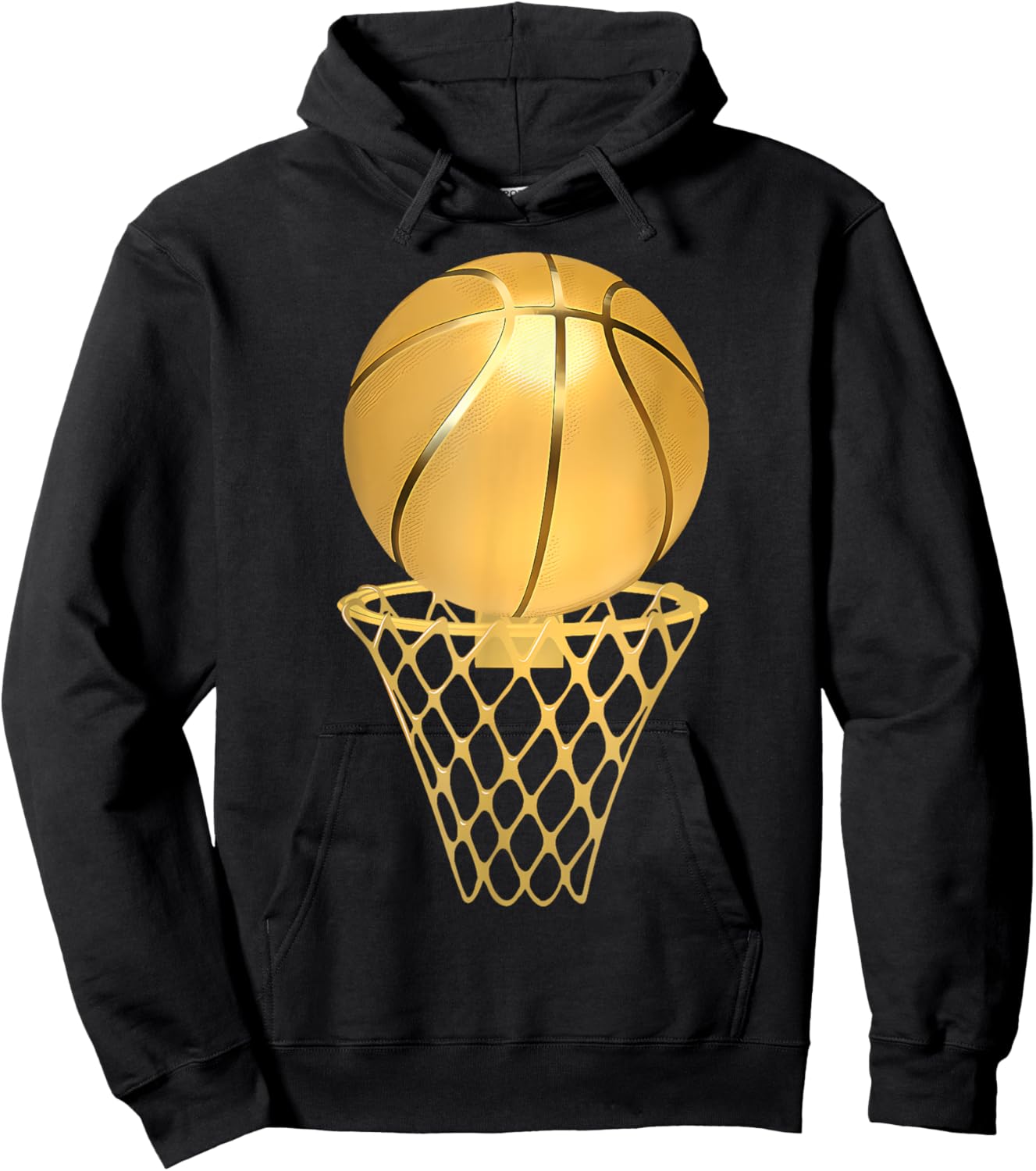Basketball Player Trophy Game Coach Sports Lover Gold Hoodie - Hoodie | Black