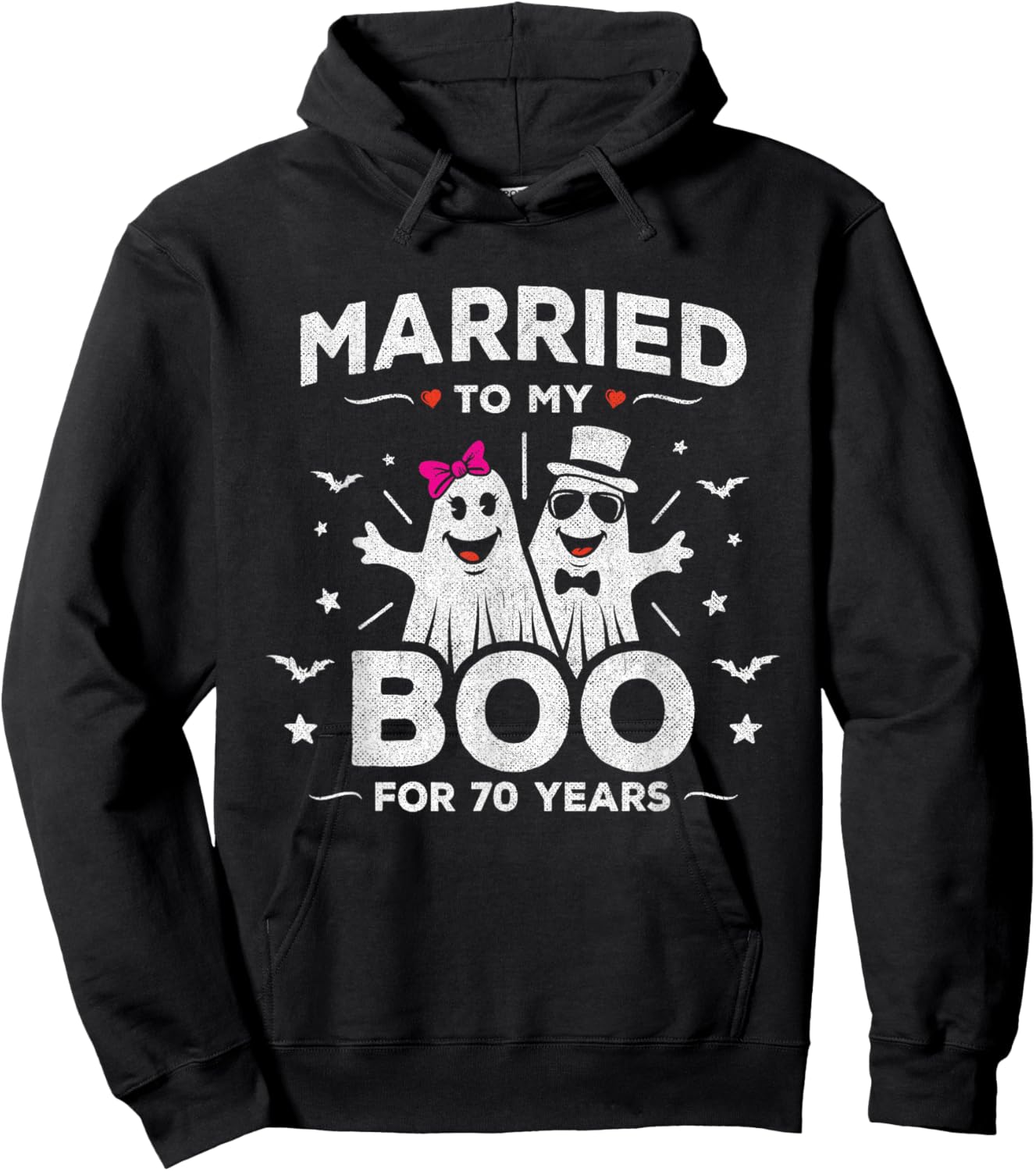 70th Wedding Anniversary October Wedding - 70th Anniversary Hoodie - Hoodie | Black
