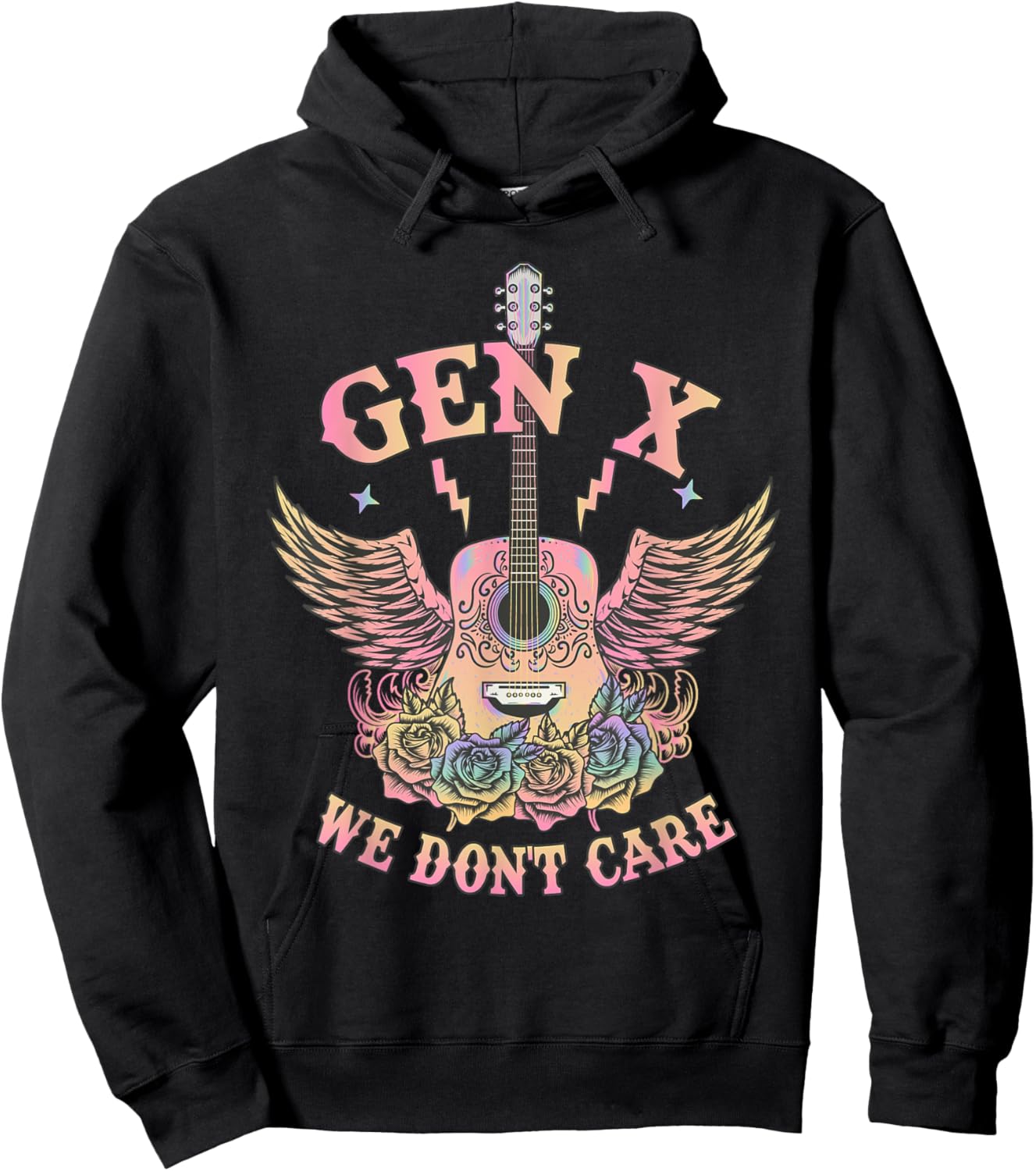 We Don't Care Retro GenX Hoodie - Hoodie | Black