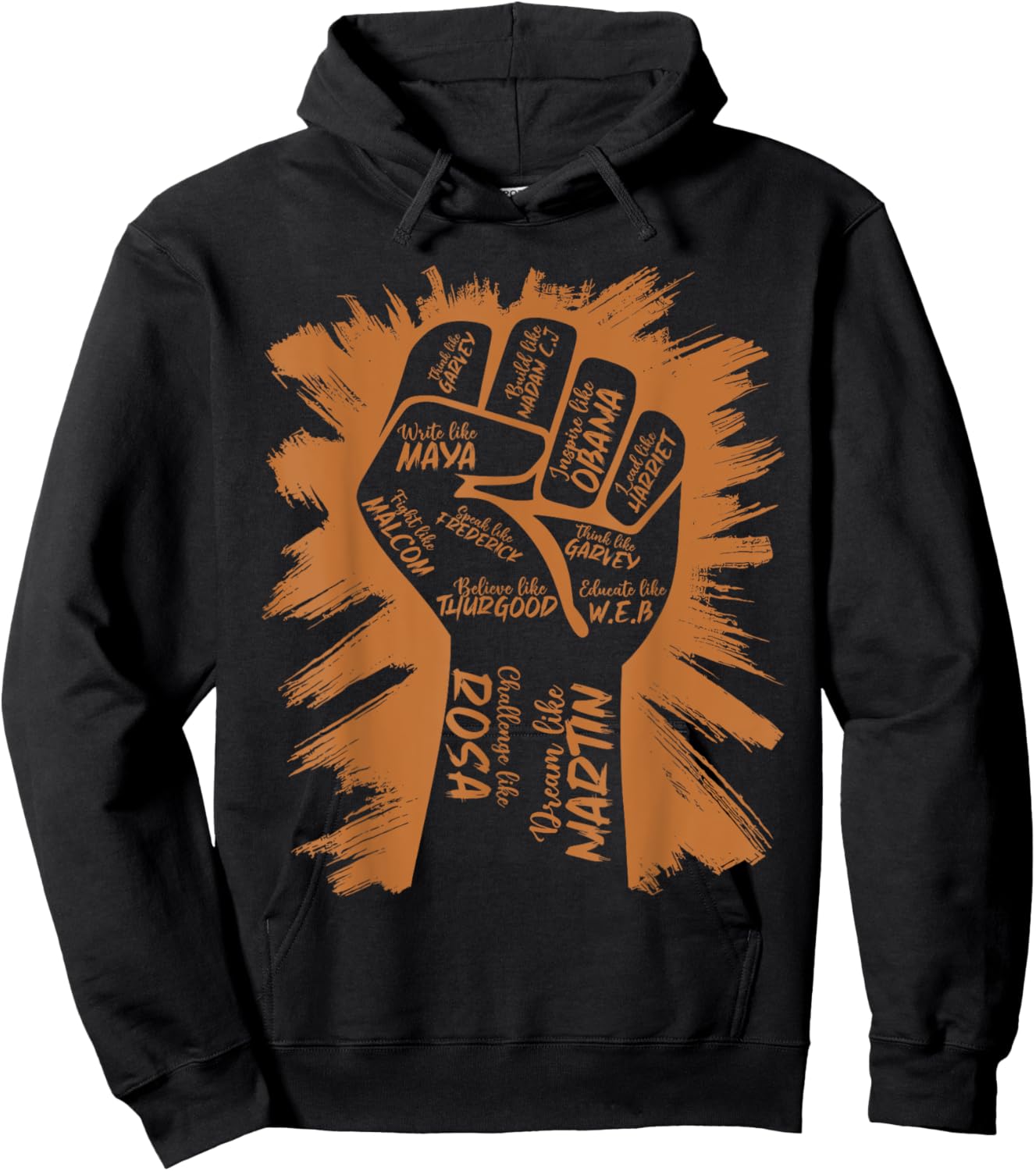 Power Fist Hand Inspiring Black Leaders Black History Month Hoodie - Hoodie | Black