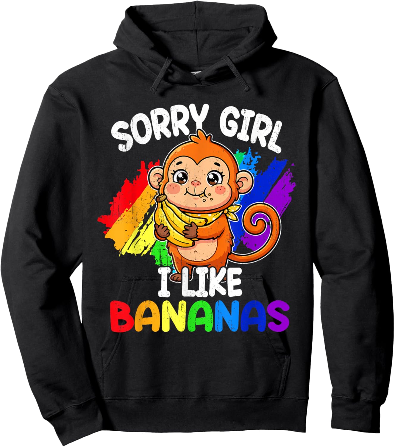 Funny Gay Pride Like Bananas Rainbow Flag LGBT Ally Humor Hoodie - Hoodie | Black