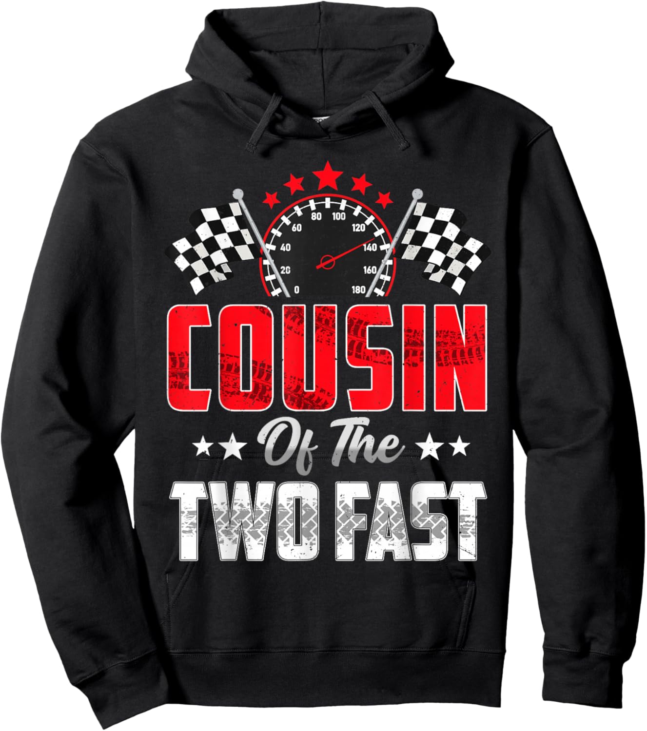 Cousin of The Two Fast 2nd Birthday Racing Car Family Hoodie - Hoodie | Black