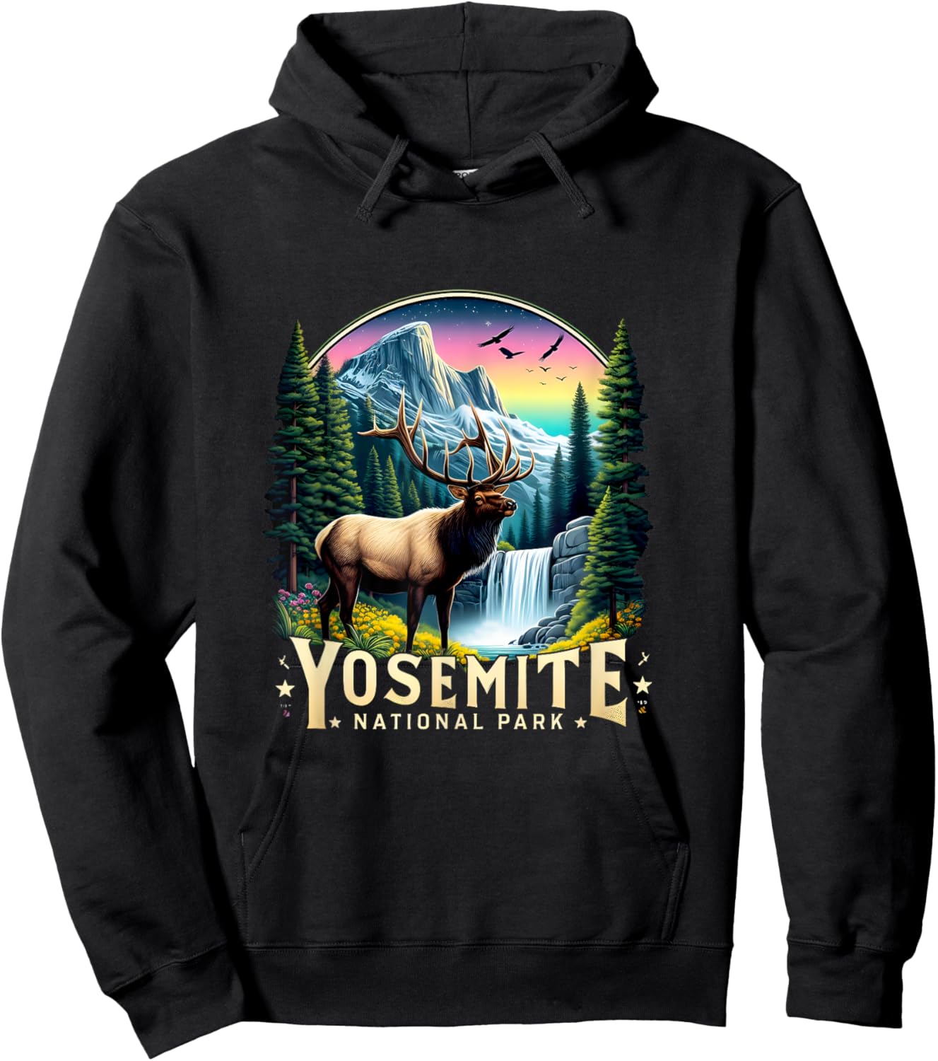 Yosemite Road Trip 2025 Family National Park Hoodie - Hoodie | Black