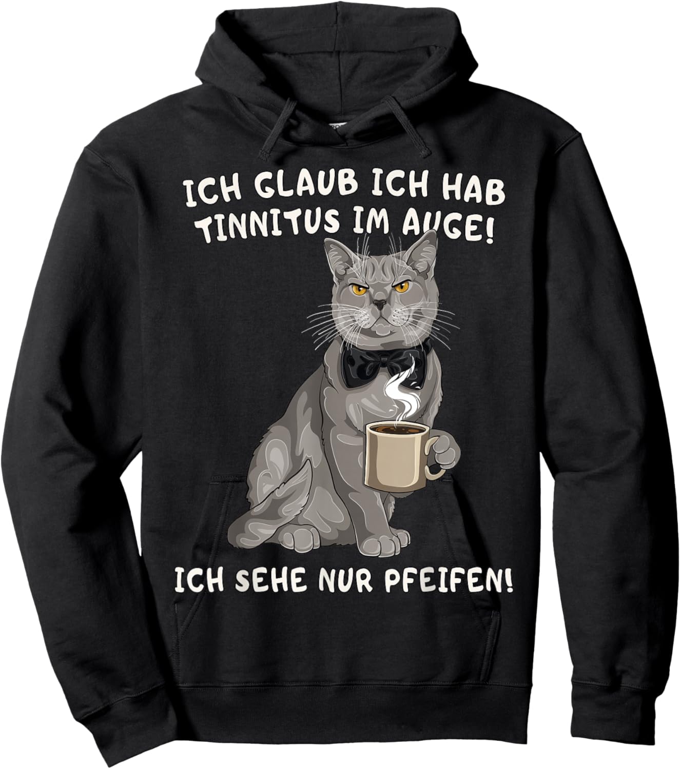Sarkastische Katze Kaffee Büro Montag Humor lustig Hoodie - Hoodie | Black
