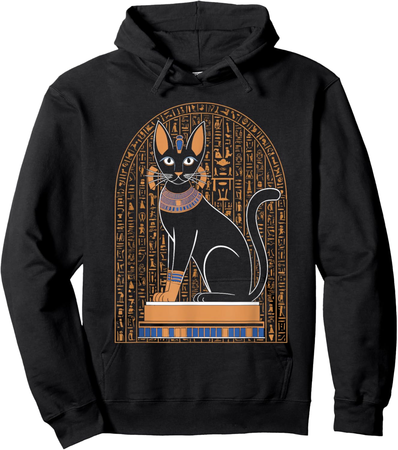 Cat Goddess Bastet Ancient Hieroglyphs Historian Hoodie - Hoodie | Black