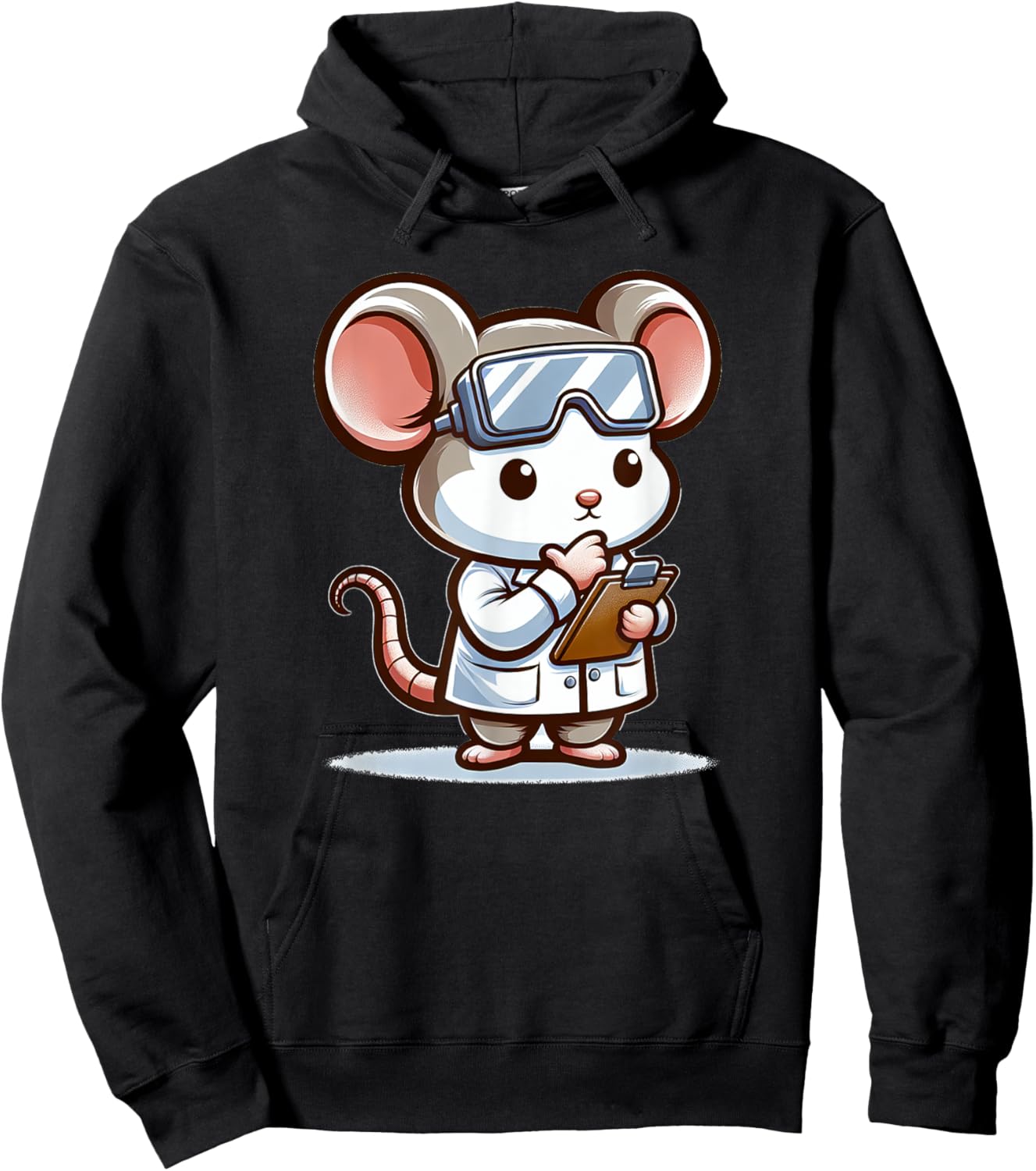 Cute Mouse Scientist Hoodie - Hoodie | Black