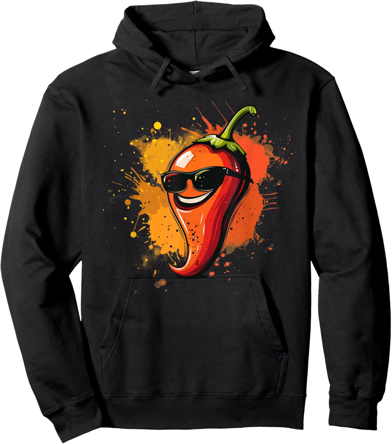 Chili Sunglasses Face for spicy and hot Food Lovers Hoodie - Hoodie | Black