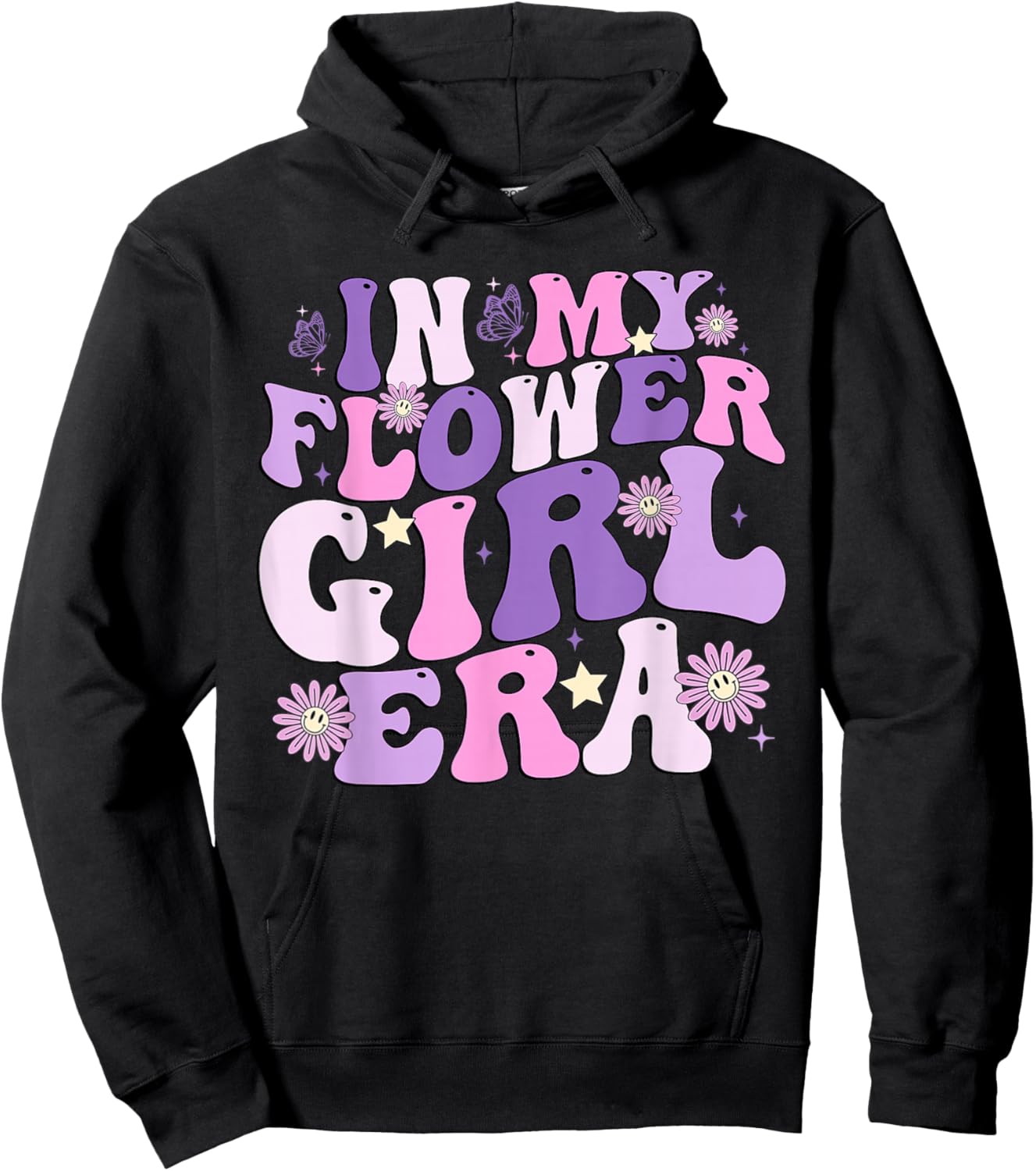 Flower Girl Shirt Groovy In My Flower Girl Era Hoodie - Hoodie | Black