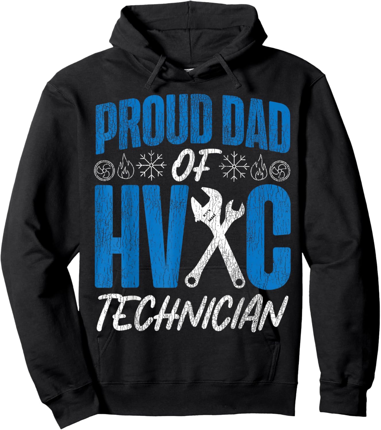 HVAC Technician Tech Dad Vintage Proud Dad of A HVAC Hoodie - Hoodie | Black