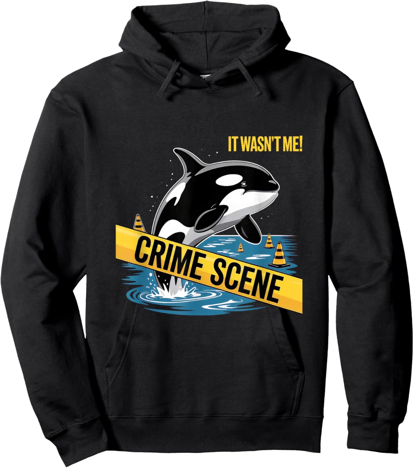 Orca Killer Whale Crime Scene Ocean Hoodie - Hoodie | Black
