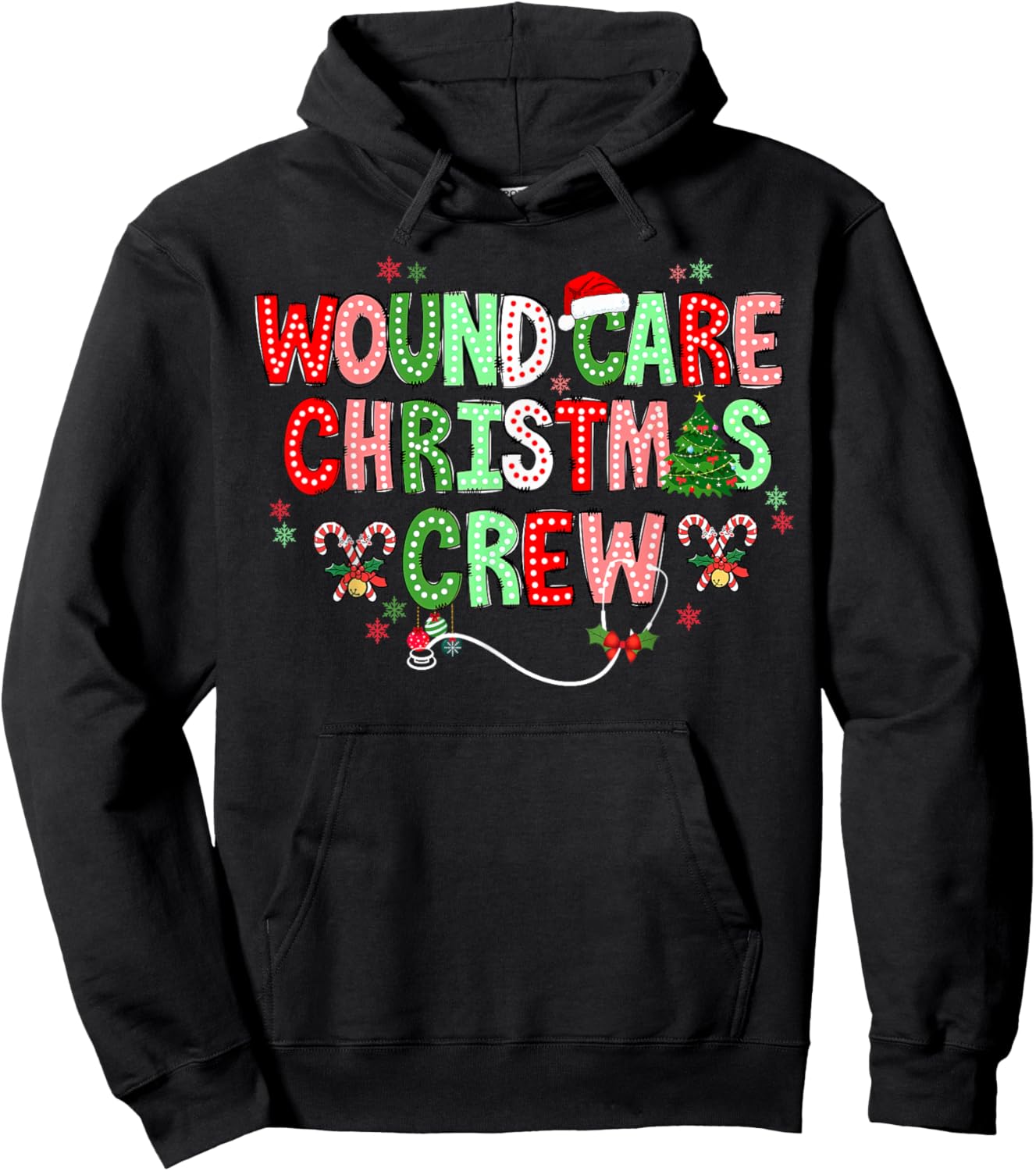 Christmas Wound Care Nurse Crew Wound Nursing NP RN Xmas Hoodie - Hoodie | Black