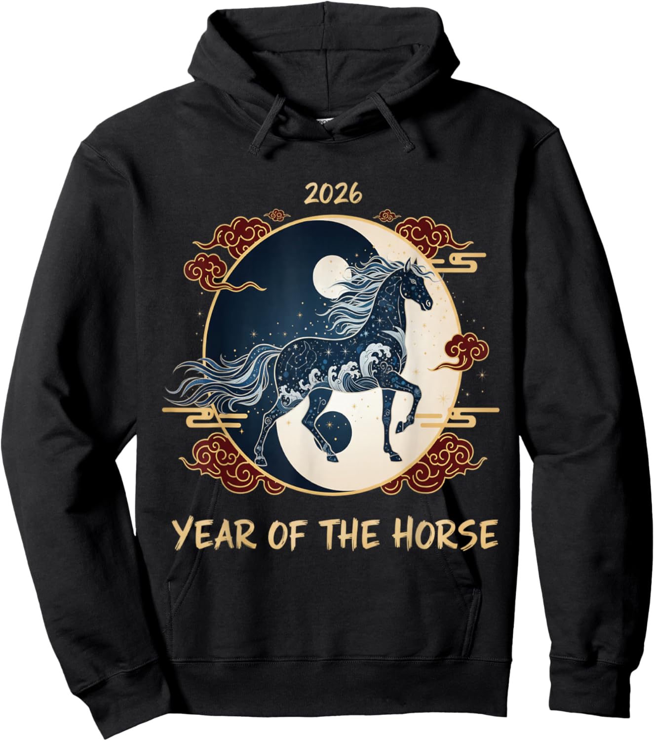 Chinese New Year 2026 Year of the Horse Hoodie - Hoodie | Black