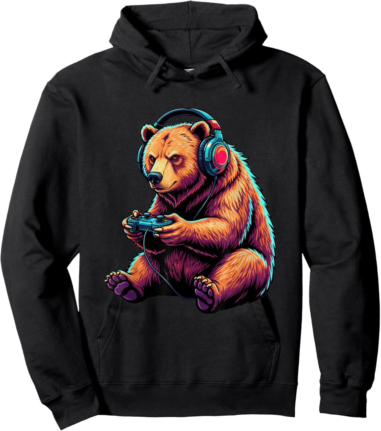 Grizzly Bear Funny Video Games Grizzly Bear Hoodie - Hoodie | Black