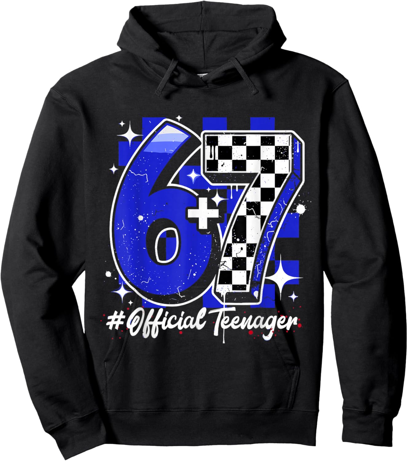 6+7 = 13 Year Old Boys Girls Teenager 13th Birthday 6 7 Hoodie - Hoodie | Black