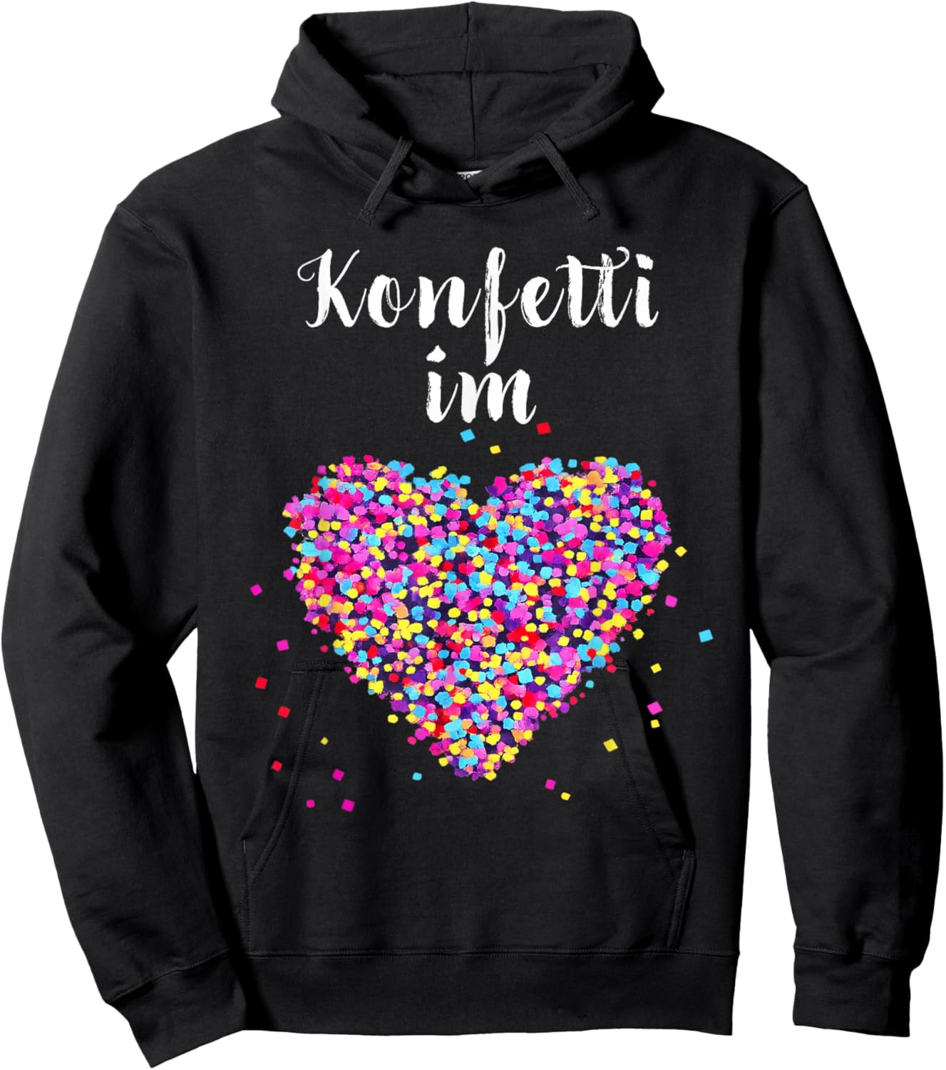 Confetti in Heart Fancy Dress Carnival Confetti Costume Outfit Hoodie - Hoodie | Black