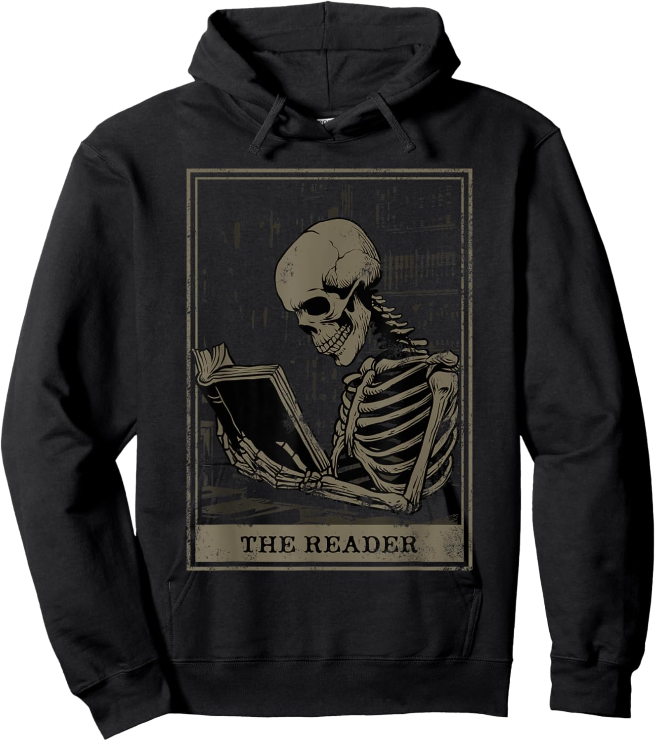 Tarot Card Shirt The Reader Tarot Skeleton Reading Book Hoodie - Hoodie | Black