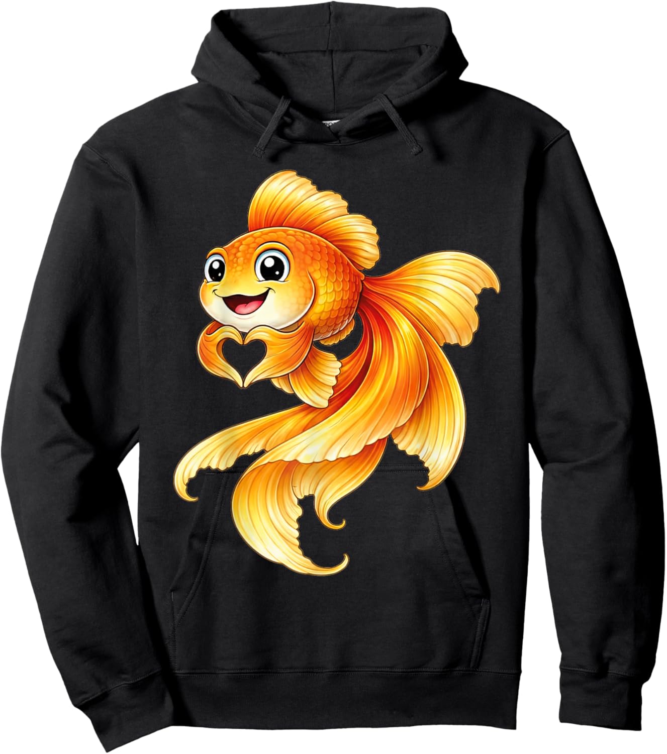 Goldfisch mit Herz | Süßer Aquarienfisch mit Herzsymbol Hoodie - Hoodie | Black