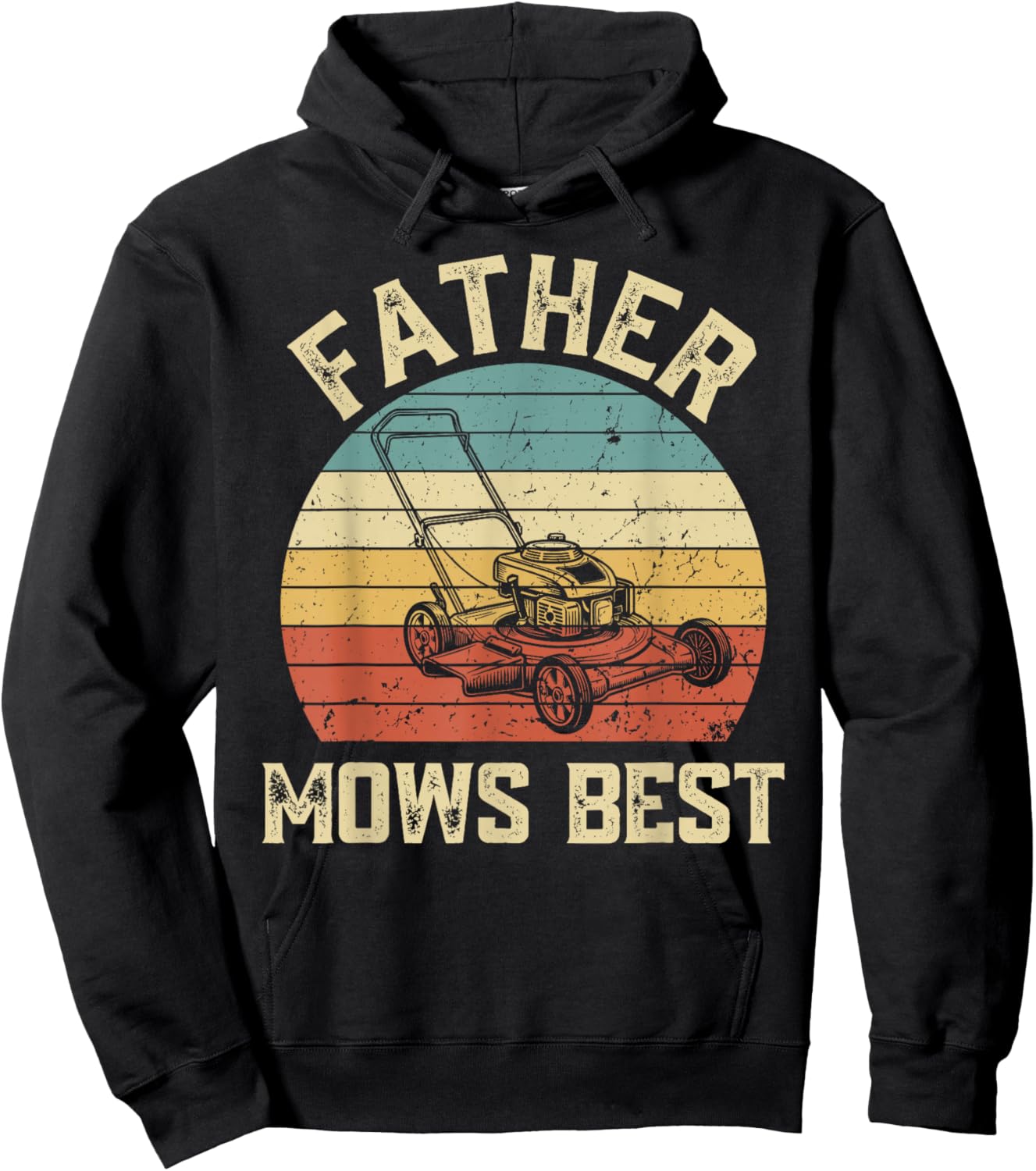 Father Mows Best Lawn Care Dad Mowing Gardener Father's Day Hoodie - Hoodie | Black
