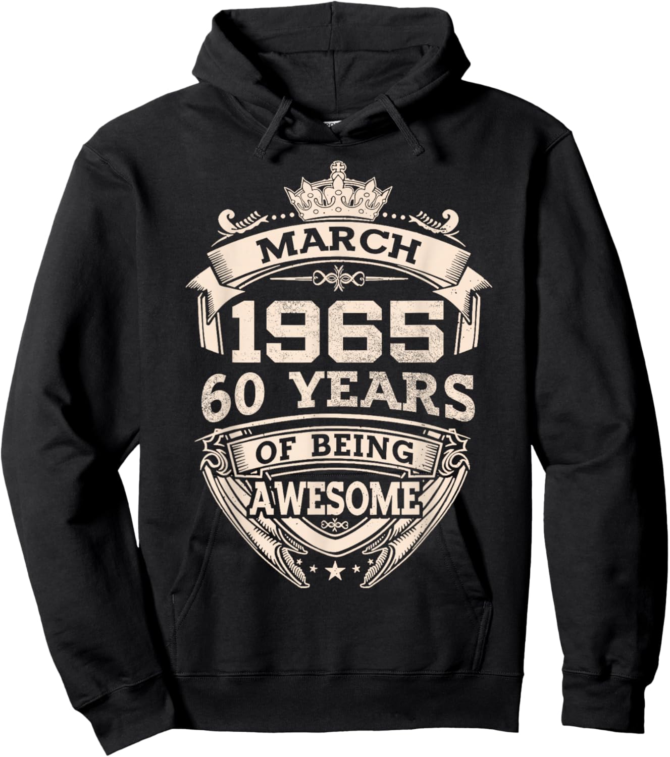 March 1965 60 Years Of Being Awesome 60th Birthday Hoodie - Hoodie | Black