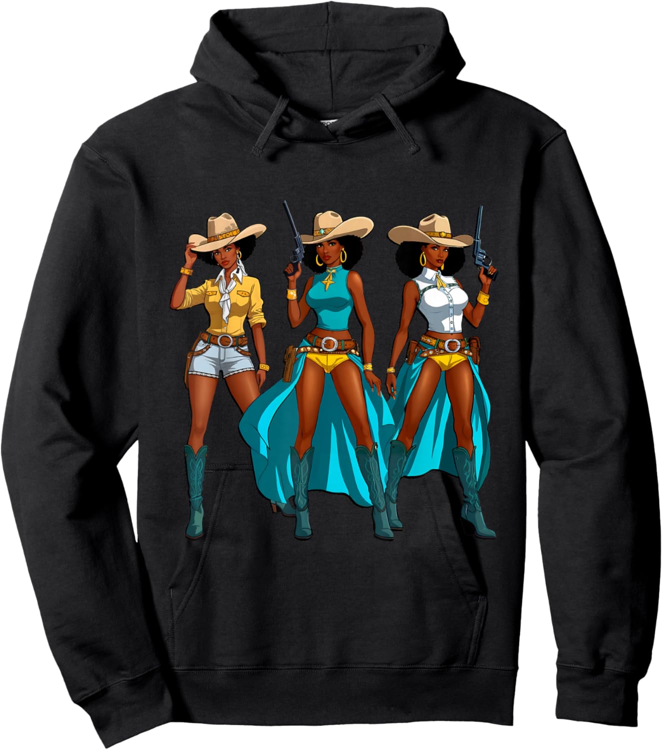 Cowgirl Western Rodeo Black Girls Juneteenth Melanin Women Hoodie - Hoodie | Black