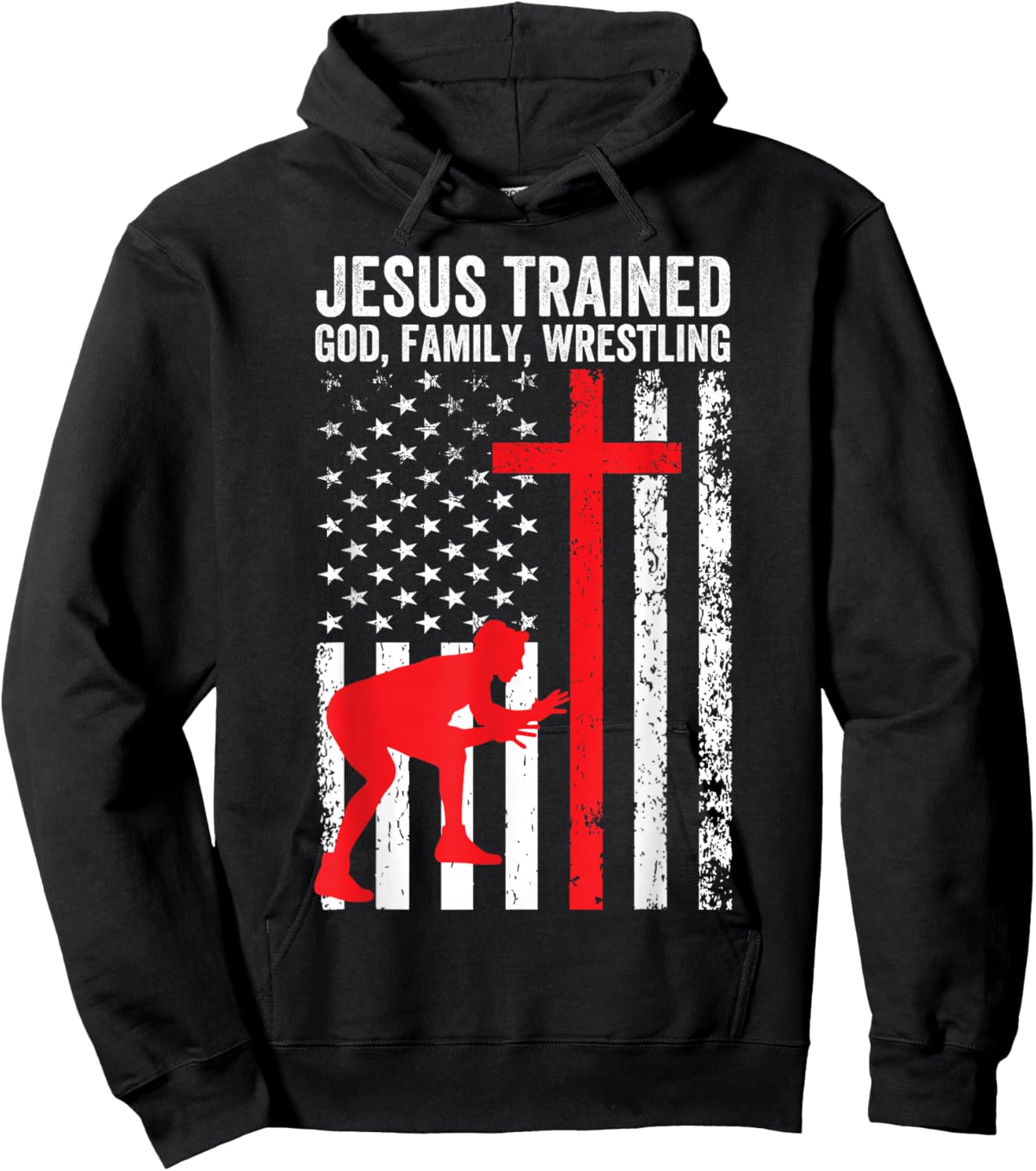 Jesus Trained, Christian Wrestler, Wrestling Hoodie - Hoodie | Black