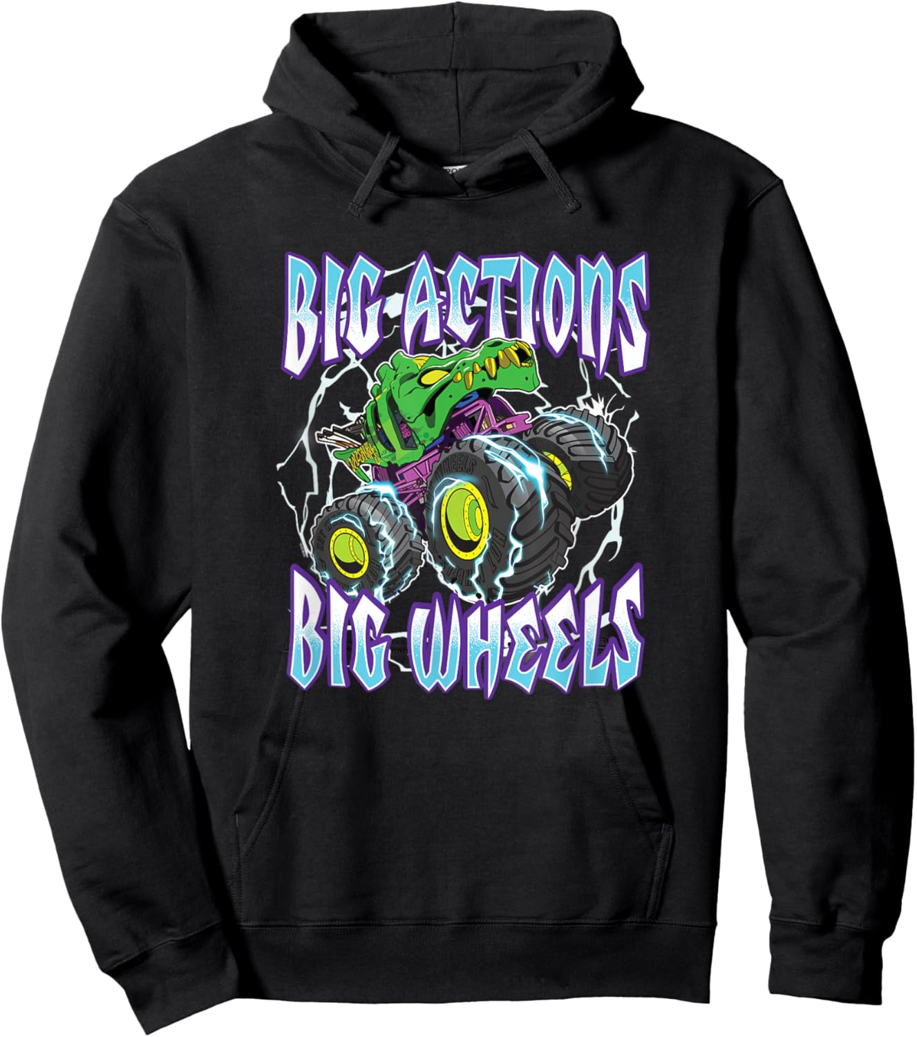 Hot Wheels Monster Trucks - Big Actions Lightning Bolts Hoodie - Hoodie | Black