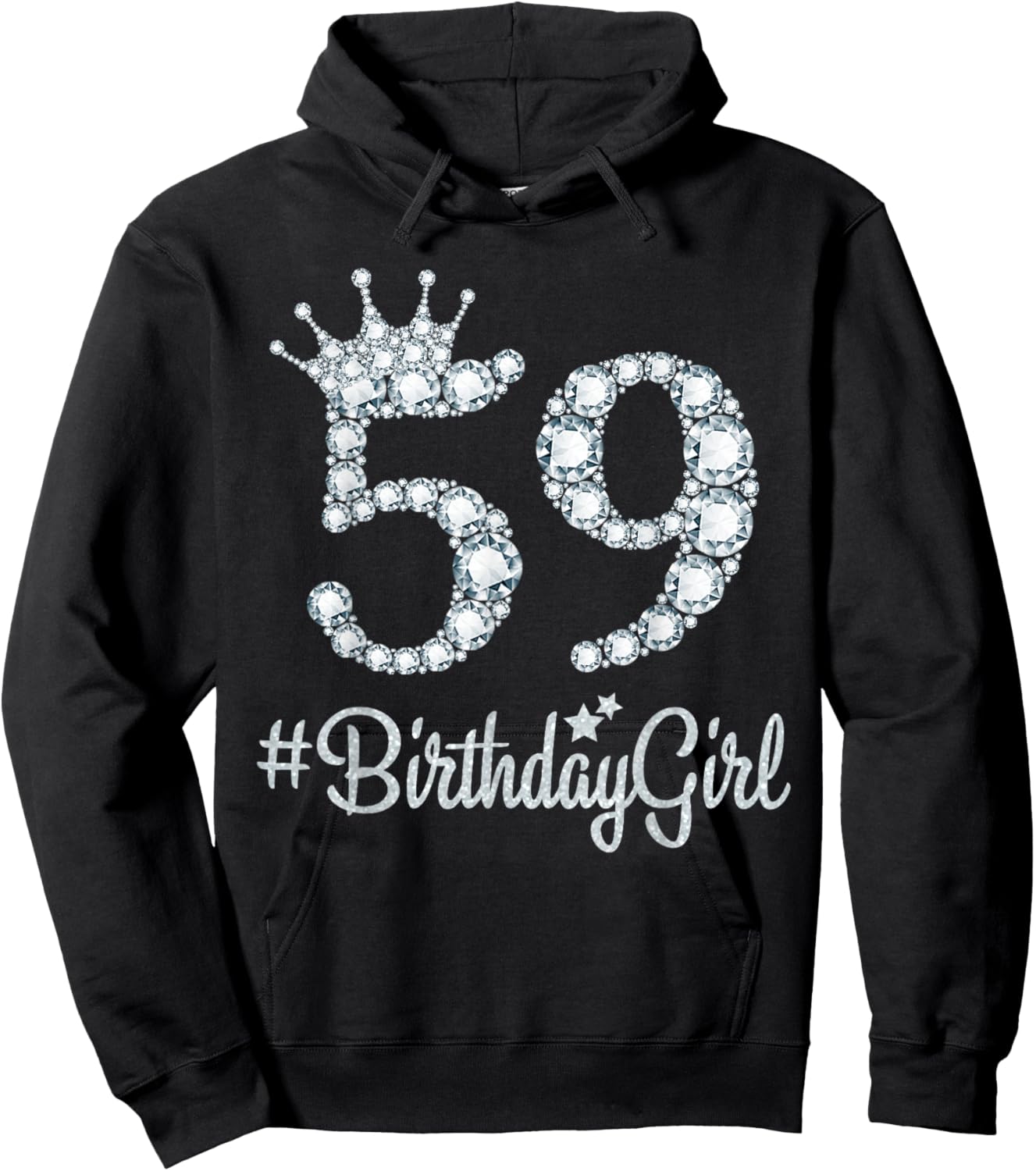 59 BirthdayGirl 59 Years Old Happy 59th Birthday Girl Hoodie - Hoodie | Black
