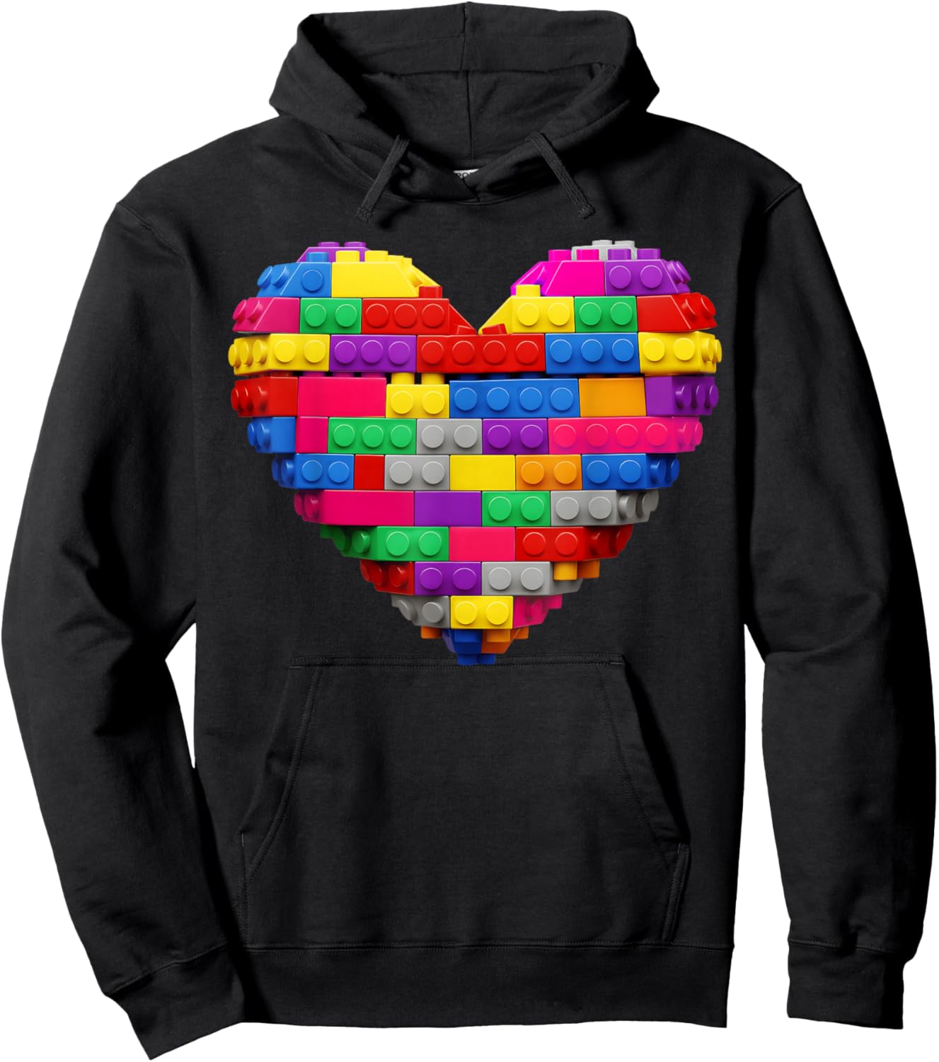 Valentines Heart Brick Builder Block Building Master Builder Hoodie - Hoodie | Black