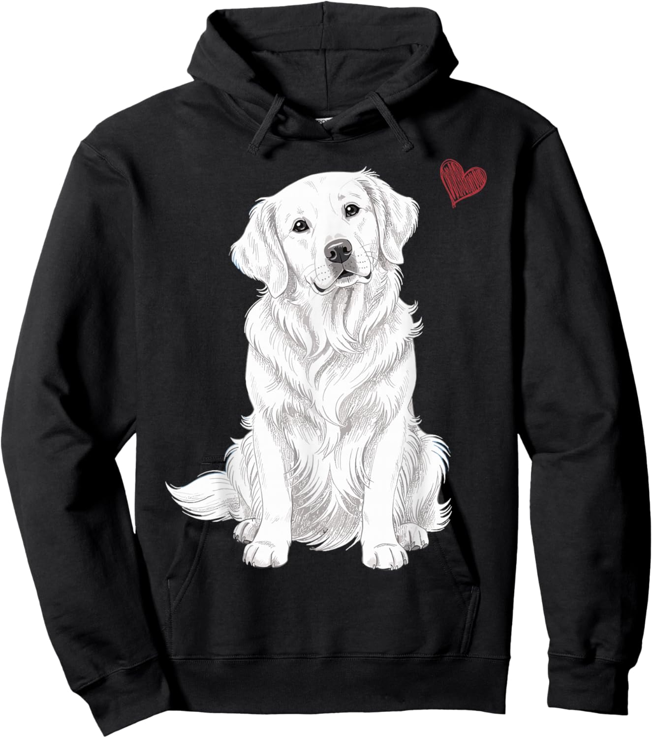 White English Cream Golden Retriever, White Golden Retriever Hoodie - Hoodie | Black