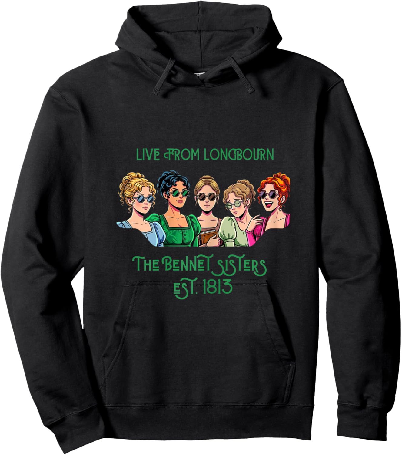 Pride and Prejudice The Bennet Sisters - Live from Longbourn Hoodie - Hoodie | Black