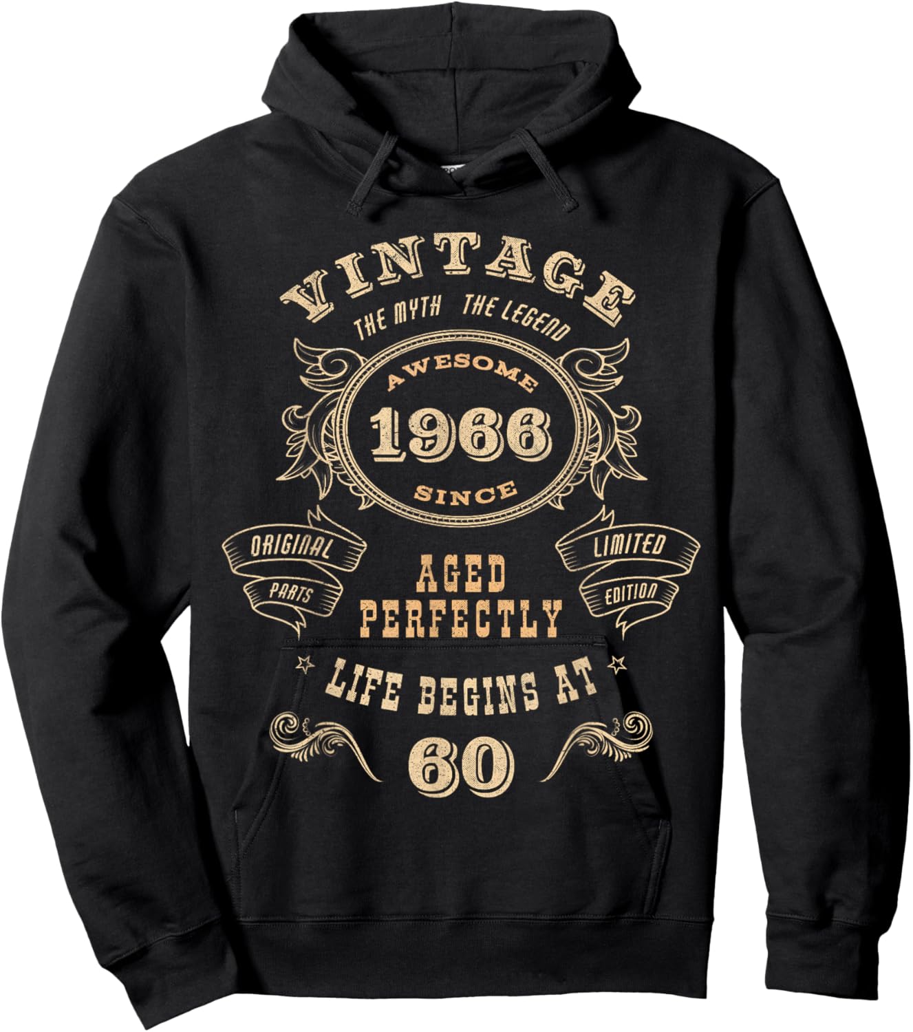 60-Year-Old 60th Birthday - Vintage 1966 Hoodie - Hoodie | Black