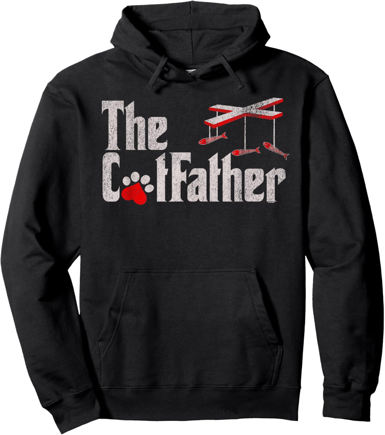 Funny Cat Dad Parody Cat Father Feline Lover Hoodie - Hoodie | Black