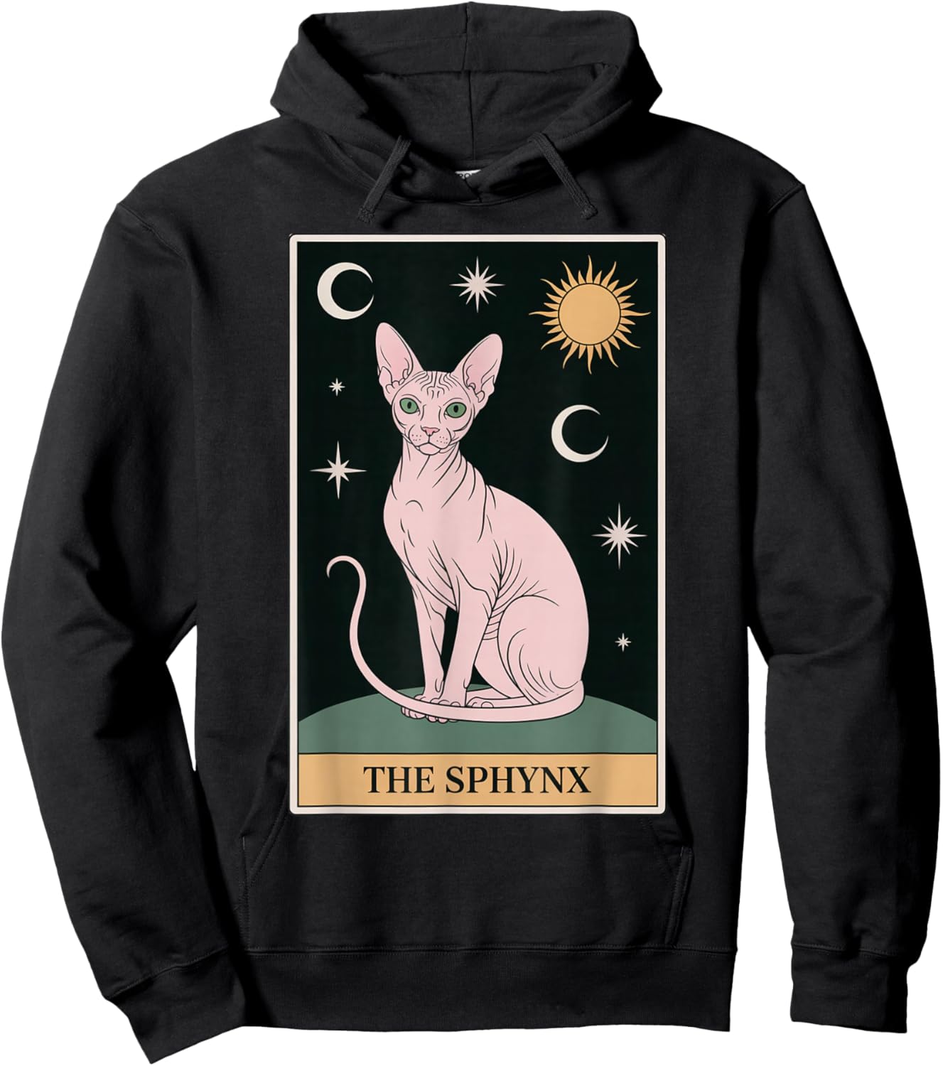The Sphynx Tarot Card Cat Dad Hairless Cat Pet Sphynx Cat Hoodie - Hoodie | Black