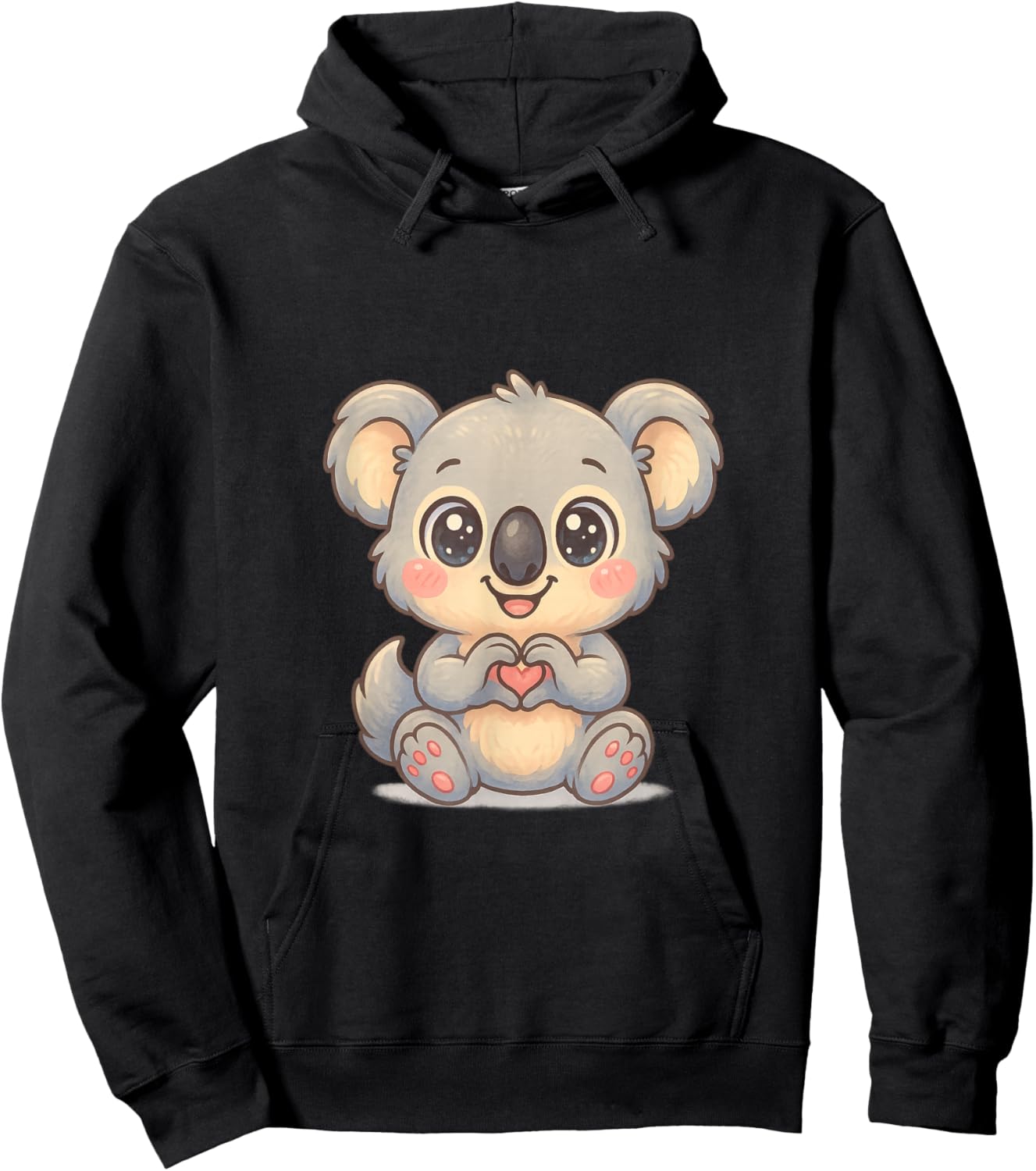 Cute Koala Heart Love Valentine Kids Hoodie - Hoodie | Black