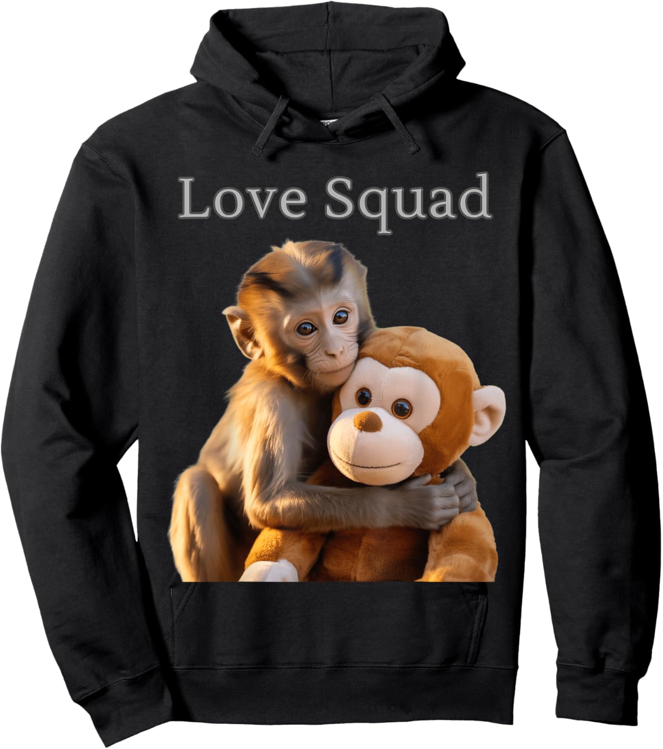 Team Punch Monkey and Plush Love Squad Hoodie - Hoodie | Black