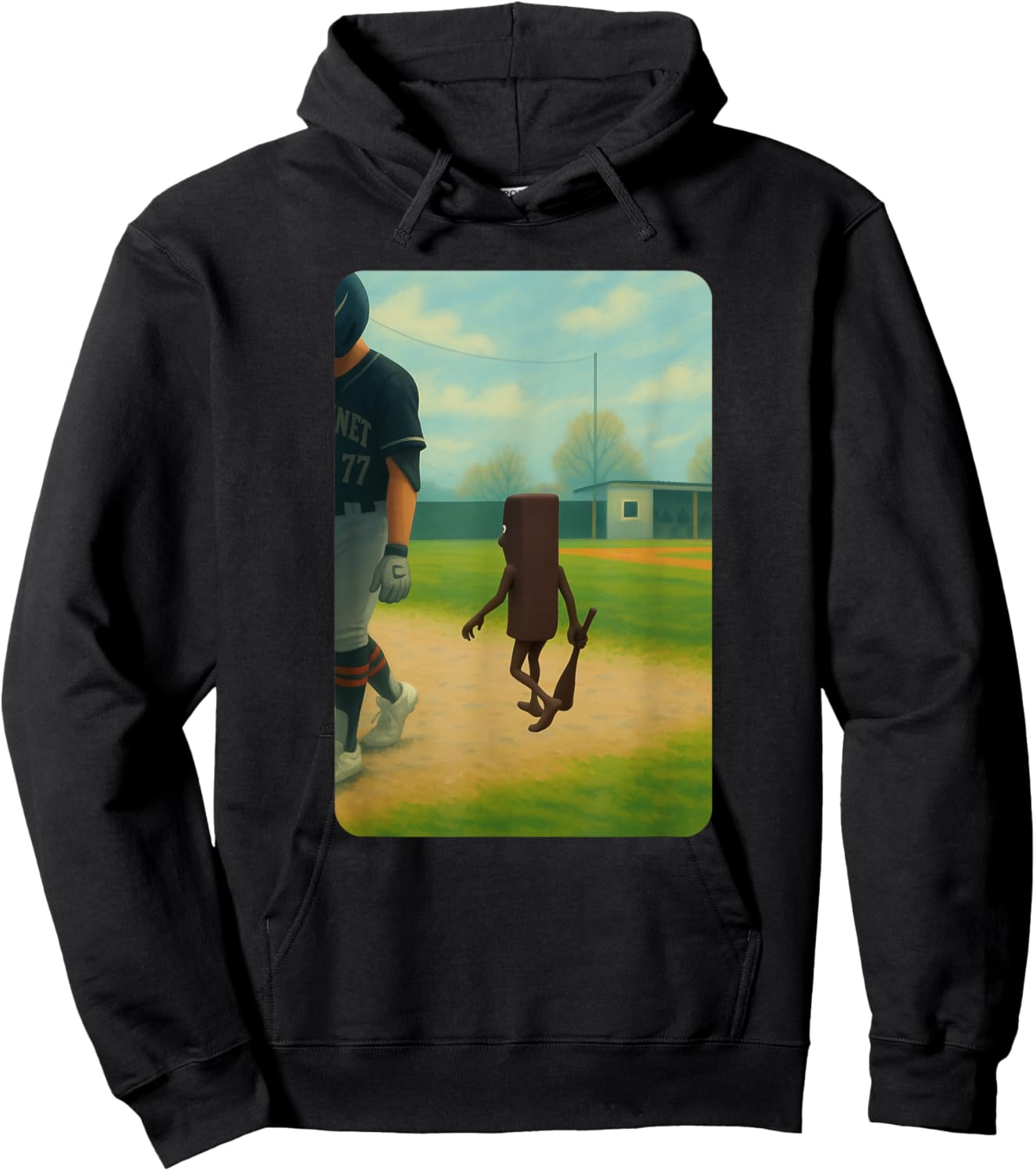 Tung Tung Tung Sahur Baseball Meme Hoodie - Hoodie | Black