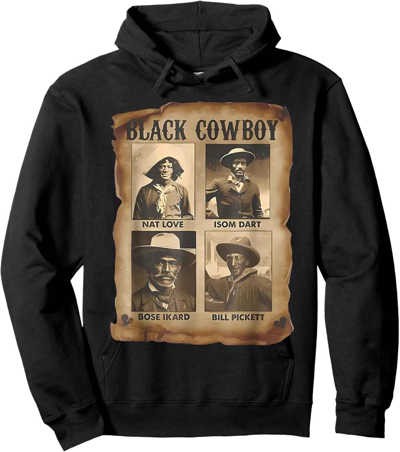 Black Cowboy Western Rodeo Melanin Black History Texas Men Hoodie - Hoodie | Black