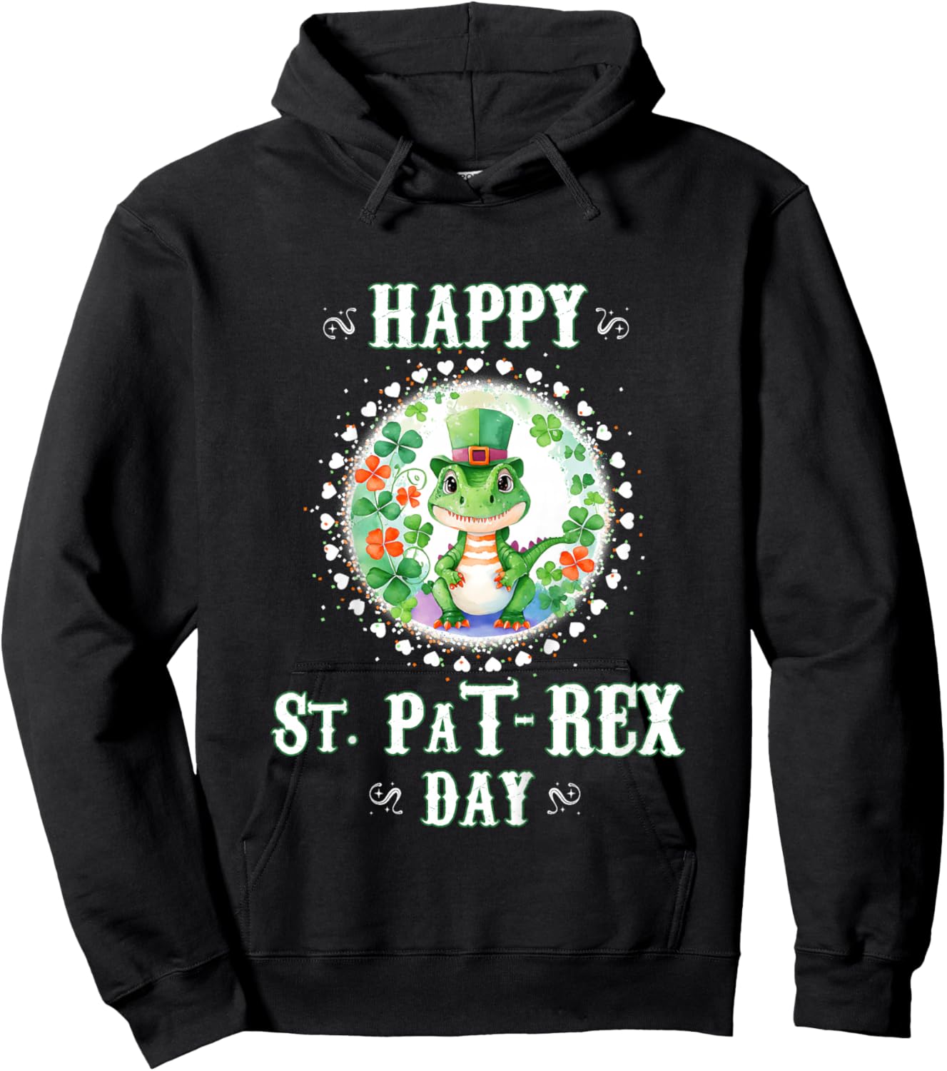 Enfant Joyeux Saint-Pat Trex Dinosaur la Saint-Patrick Hoodie - Hoodie | Black