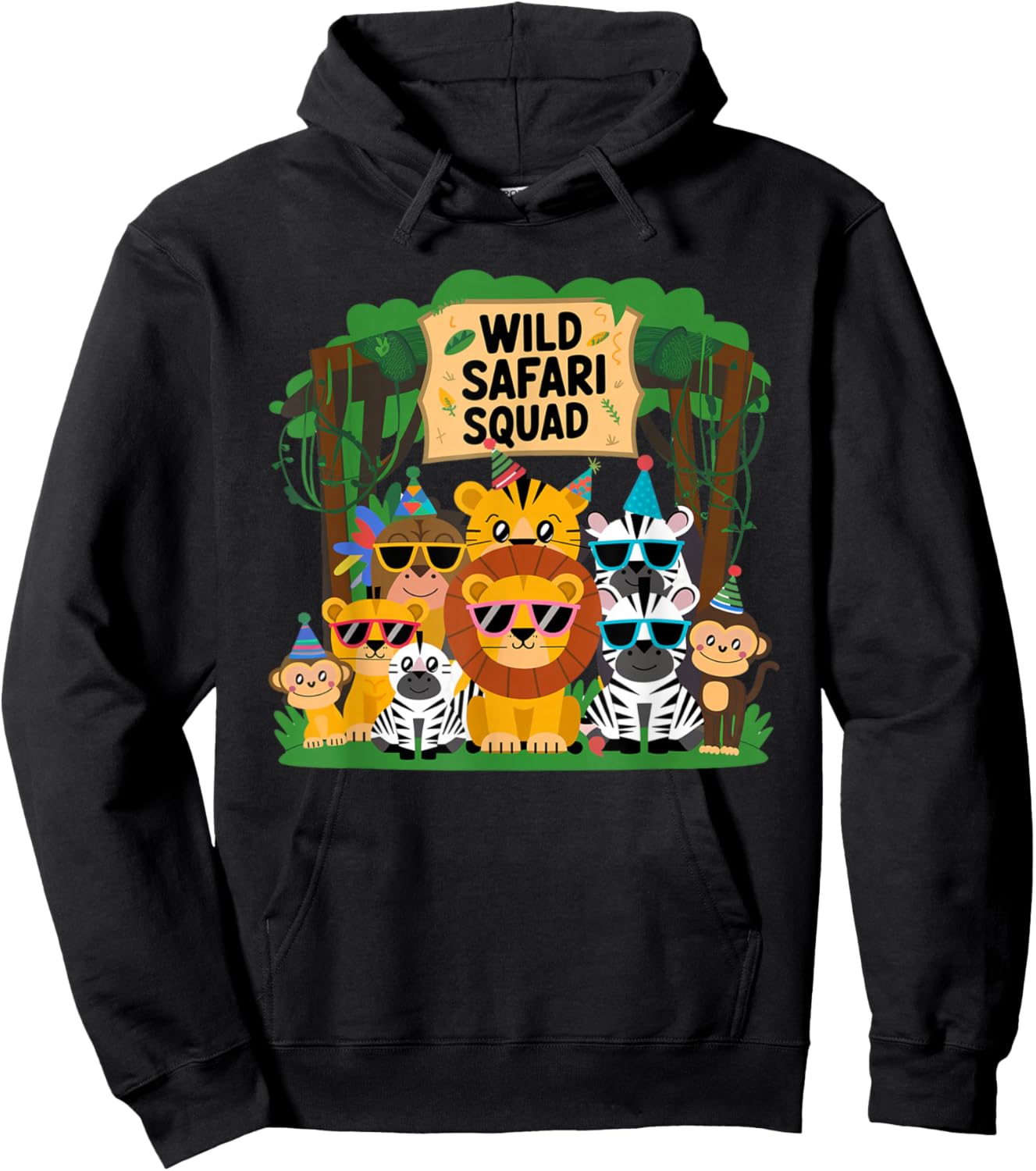 Safari Squad Party for Kids Birthday Hoodie - Hoodie | Black