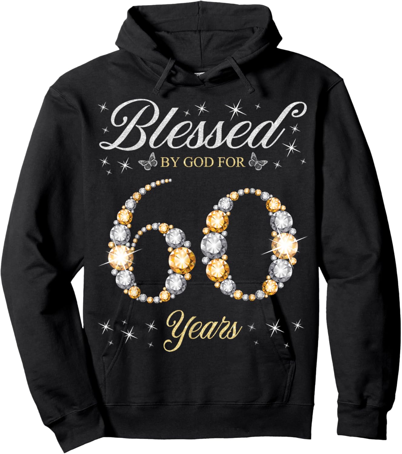 Blessed By God For 60 Years Old 60th Birthday Party Hoodie - Hoodie | Black