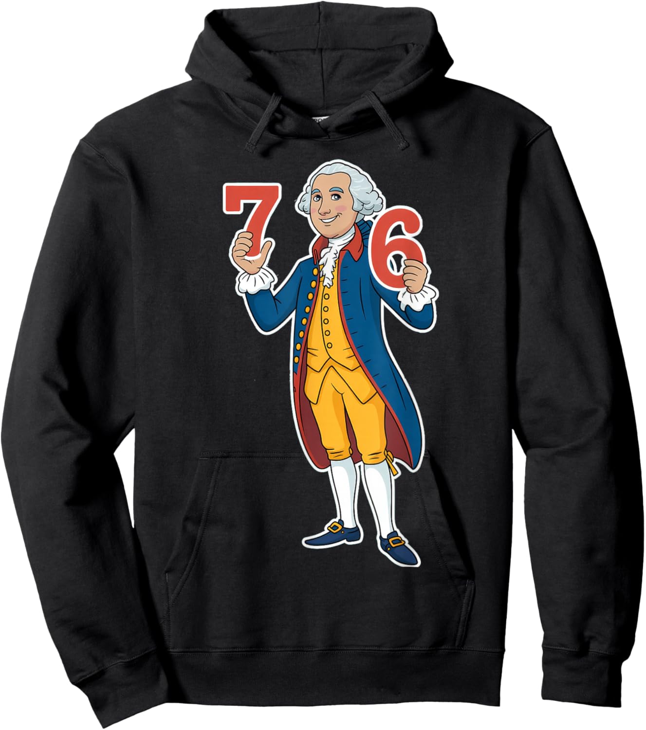 6-7 7-6 George Washington Six Seven American Hoodie - Hoodie | Black