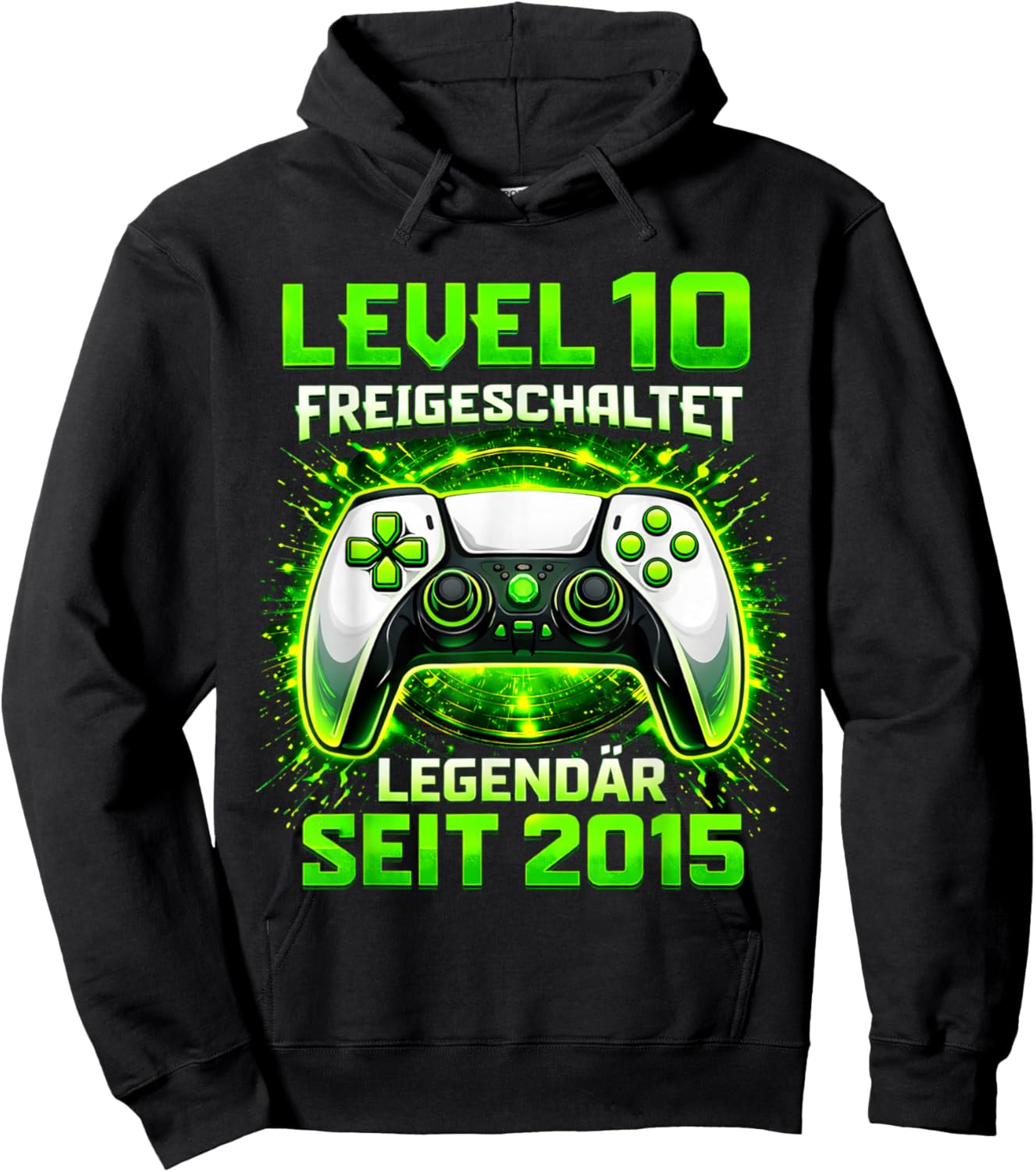 Level 10 Birthday Boy Gamer Funny 2016 10th Birthday Hoodie - Hoodie | Black