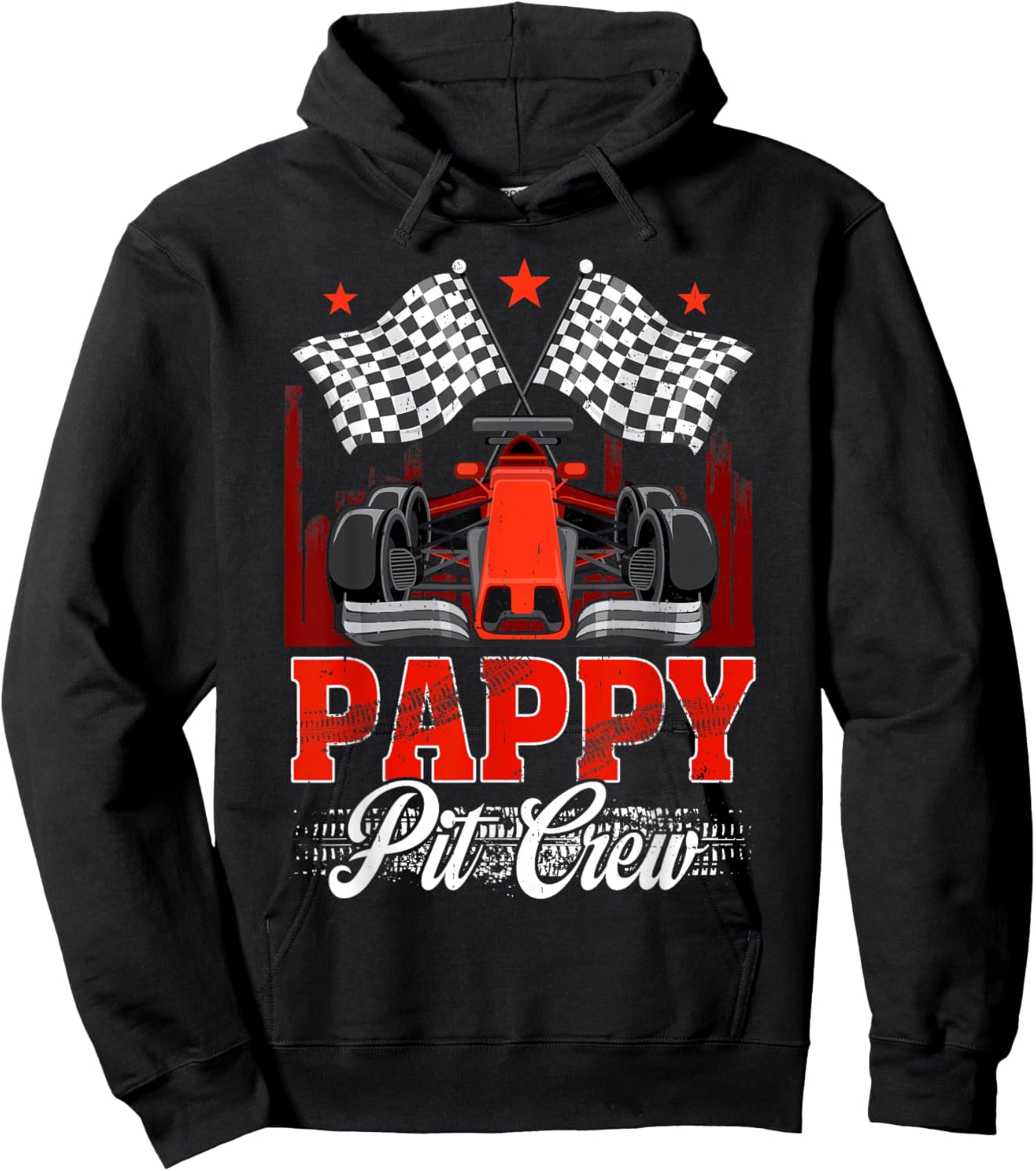 Race Car Birthday Party Racing Family Pappy Pit Crew Hoodie - Hoodie | Black