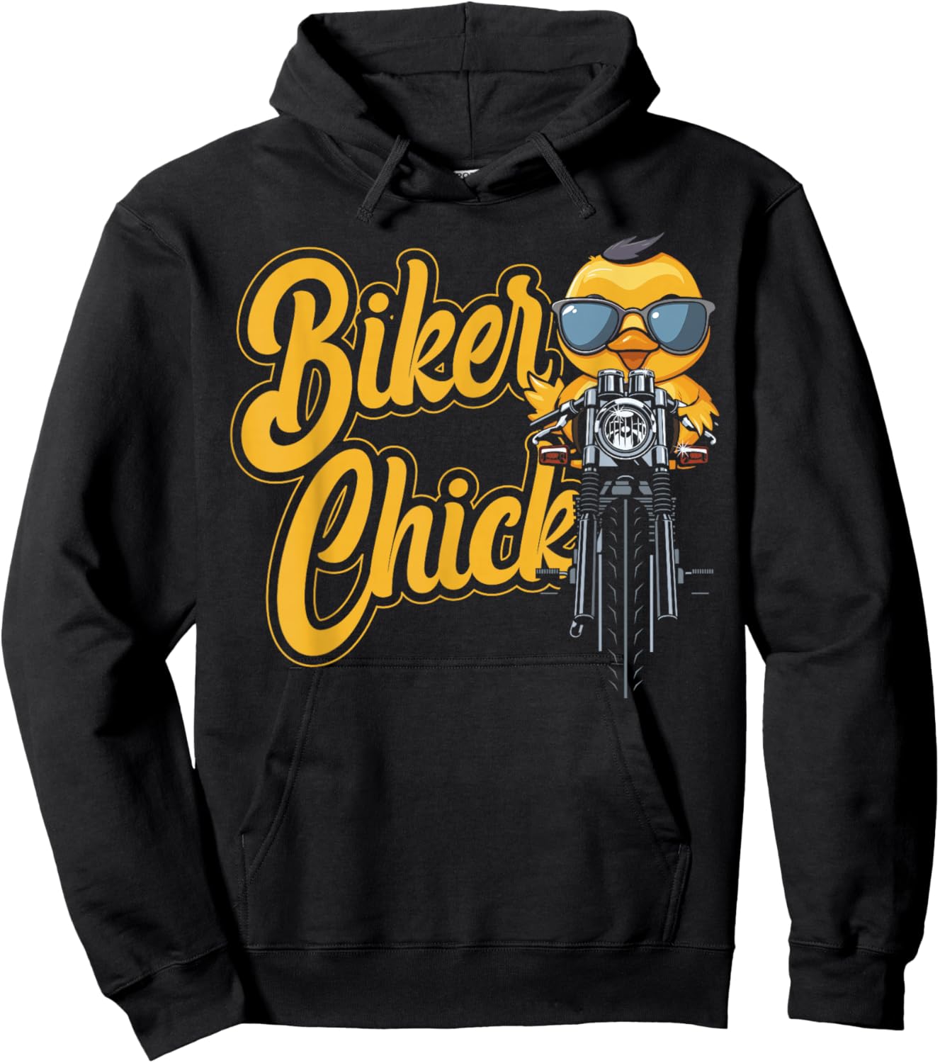 Classic Motorcycle Biker Girl Female Biker Chick Hoodie - Hoodie | Black