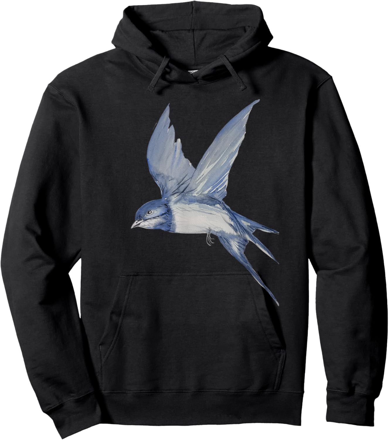 Swallow Bird Watercolor Design Hoodie - Hoodie | Black