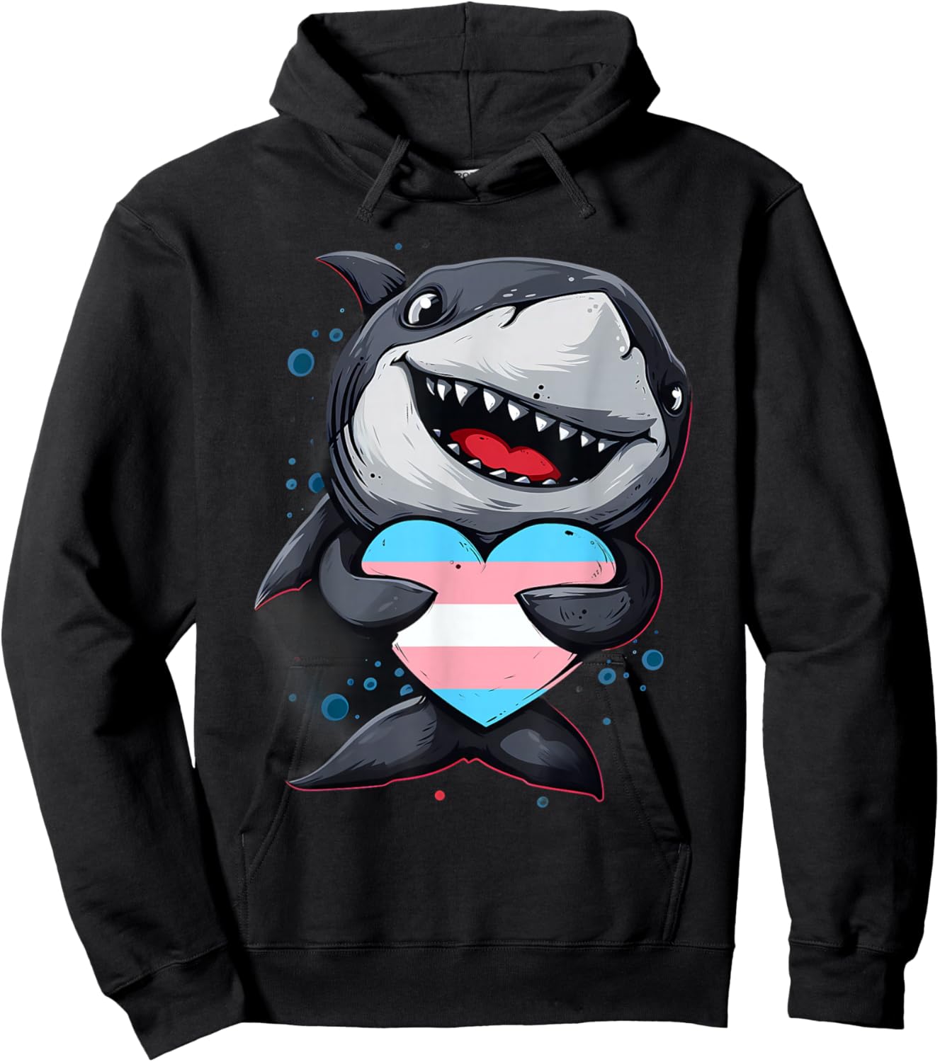 Transsexual Shark Trans Heart Transsexuality Transgender Hoodie - Hoodie | Black